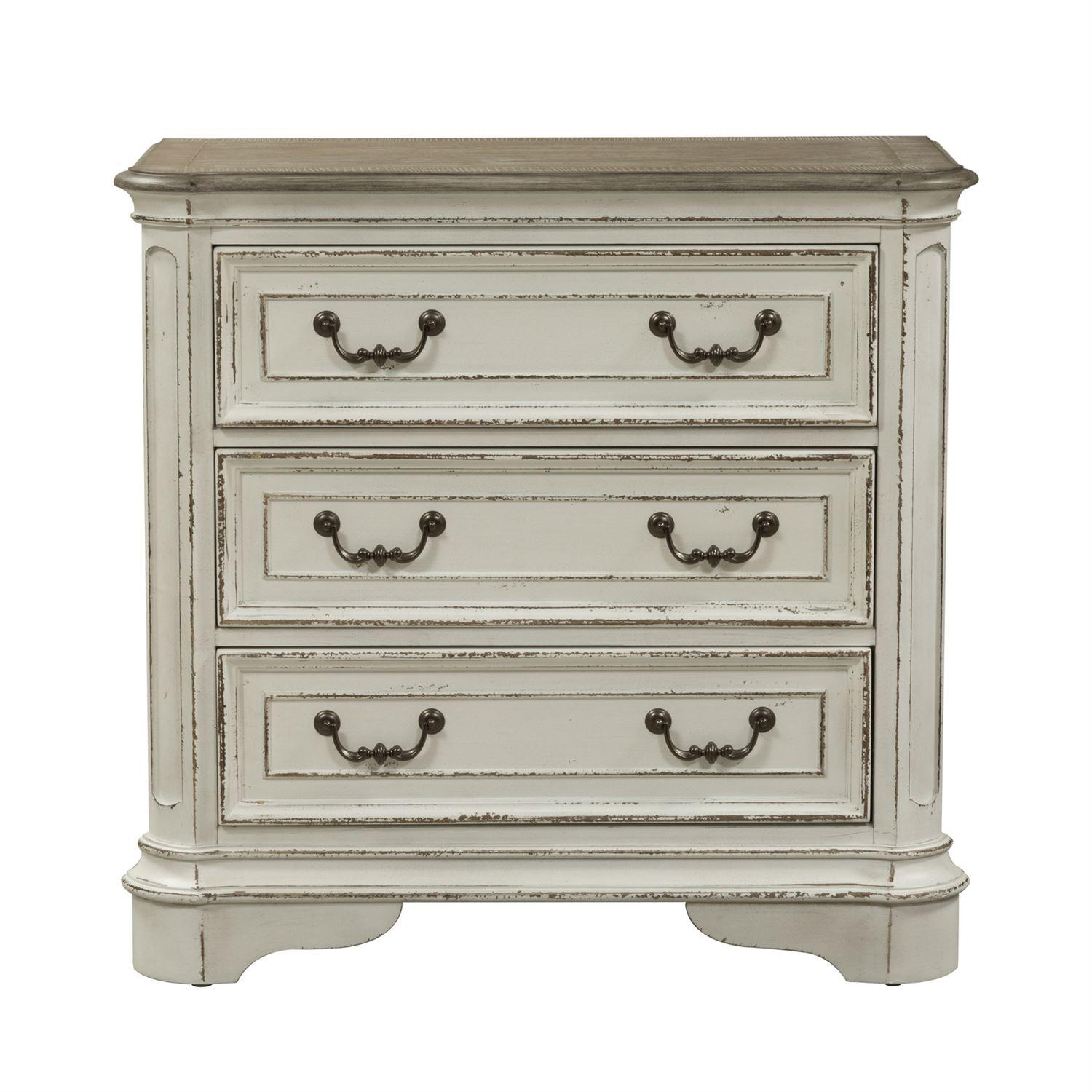 

    
Antique White Wood Bedside Chest Magnolia Manor 244-BR64 Liberty Furniture
