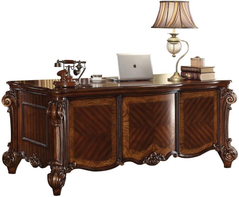

    
Home Office Executive Desk Cherry Carved Wood Vendome 92125 Acme Classic

