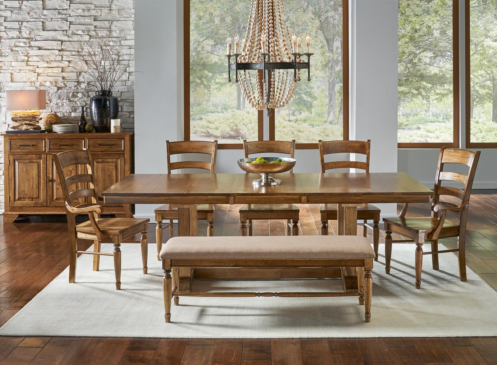 

    
Extendable Table Set 9Pcs w/Wood Chair BENSQ6300 A-America Bennett
