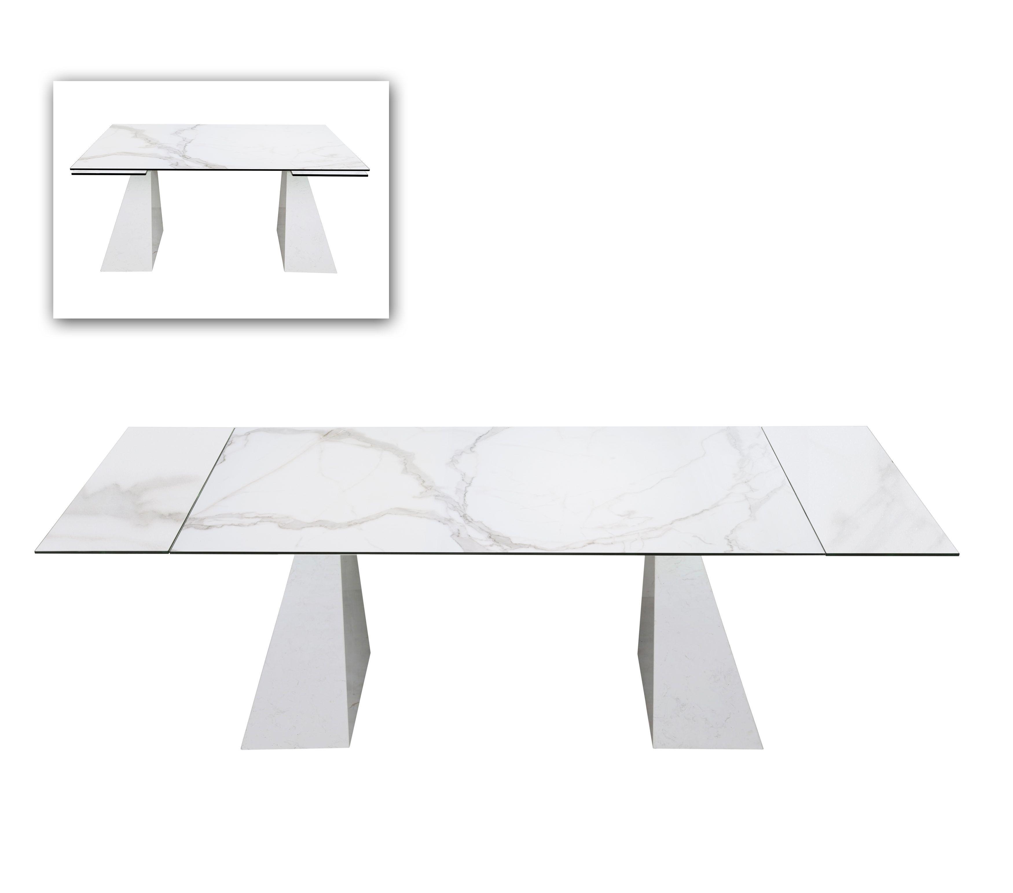 

    
Extendable White Ceramic Quartz Dining Table + 8 Chairs by VIG Modrest Latrobe
