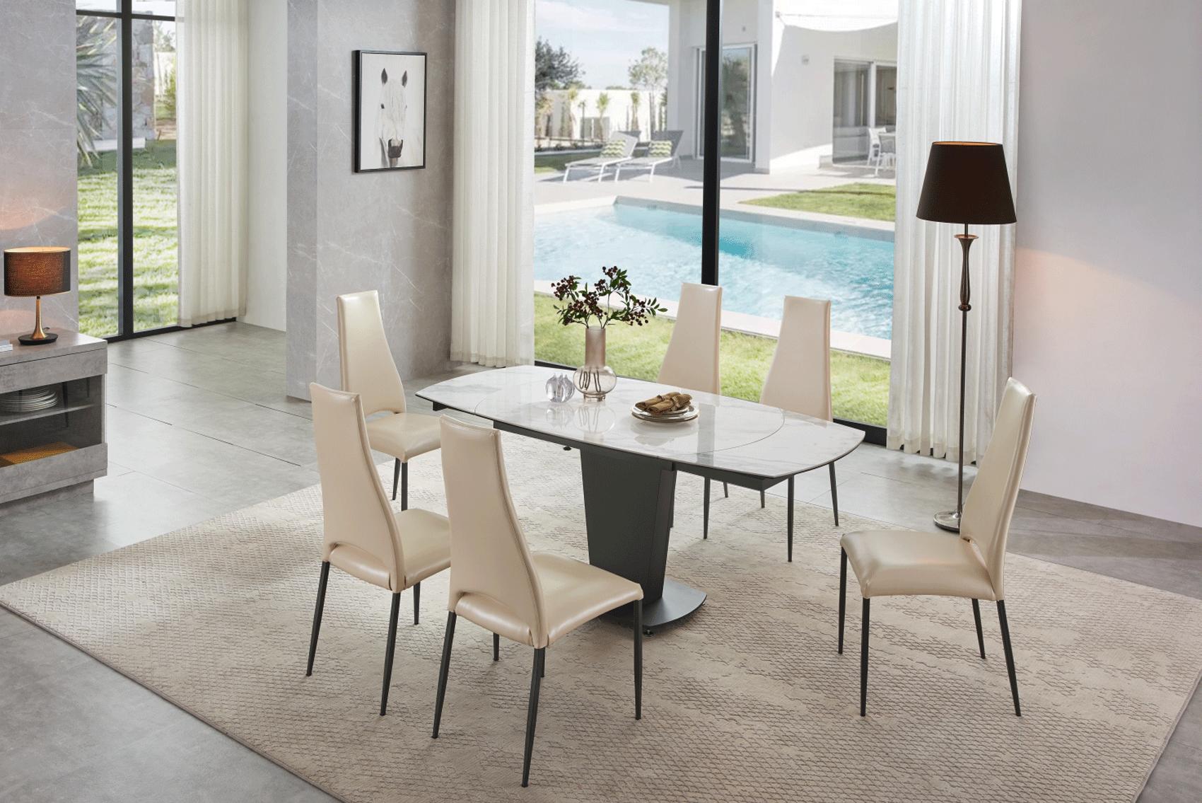

    
 Order  Extendable White Marble Ceramic 5mm Table ESF 2417 Made in Italy Contemporary
