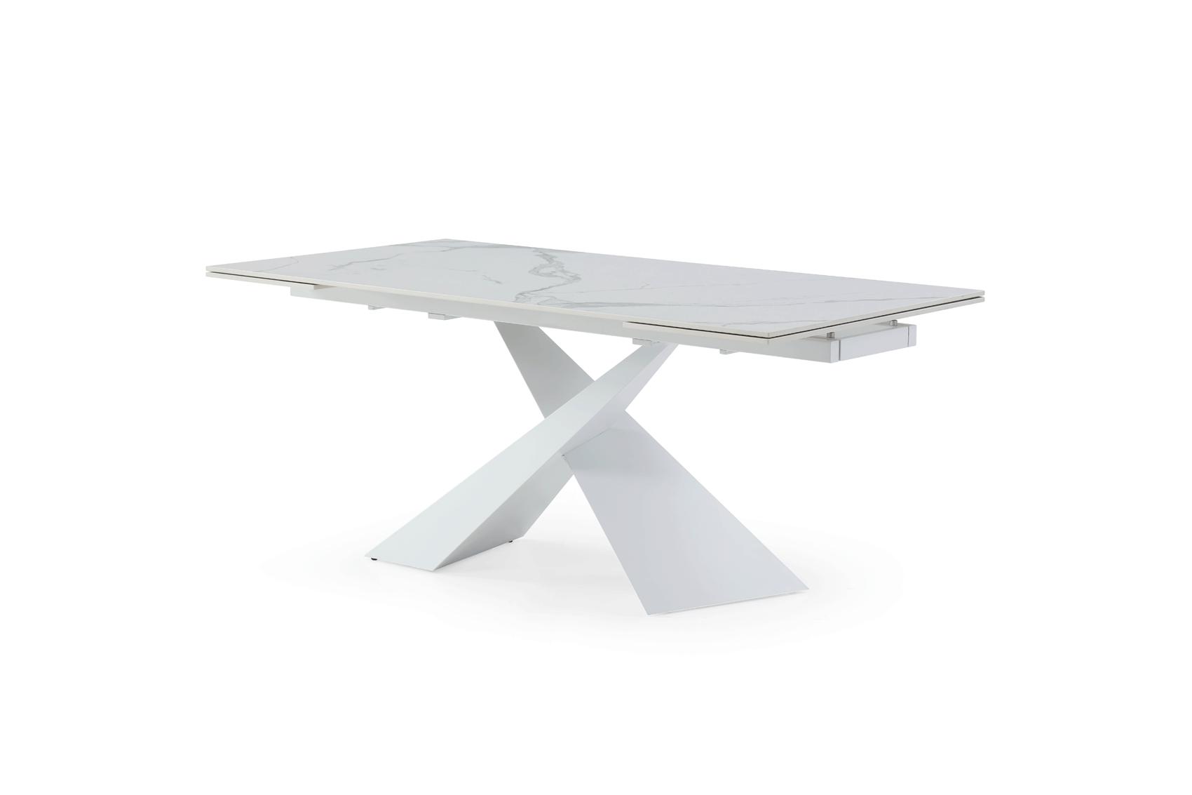 

    
ESF 9113DT Dining Table White/Gray 9113DT
