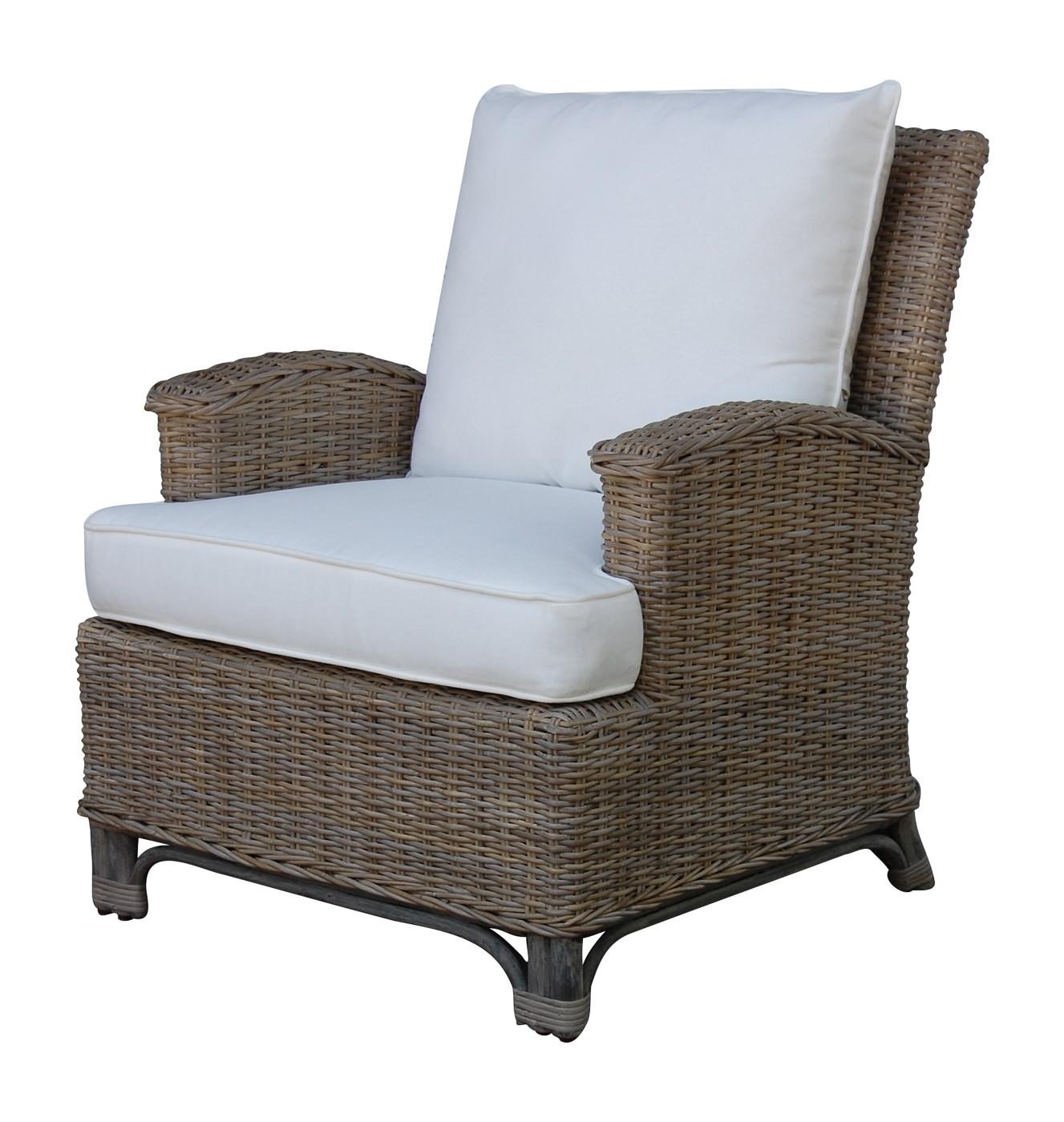 Classic Outdoor Chair Exuma PJS-3001-KBU-LC in Gray, Beige Fabric