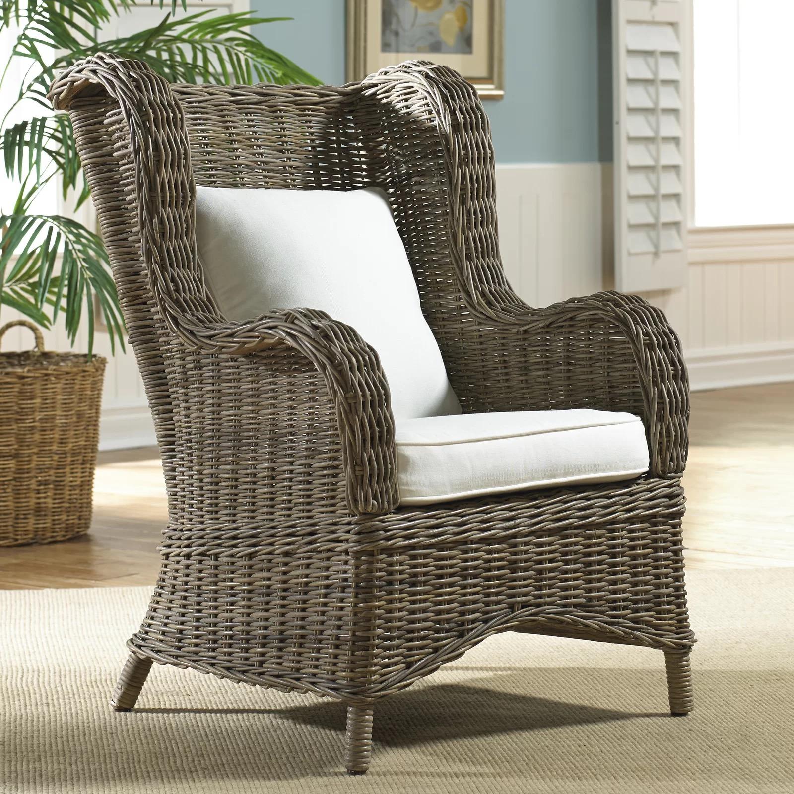 Classic Outdoor Chair Exuma PJS-3001-KBU-OC in Gray, Beige Fabric