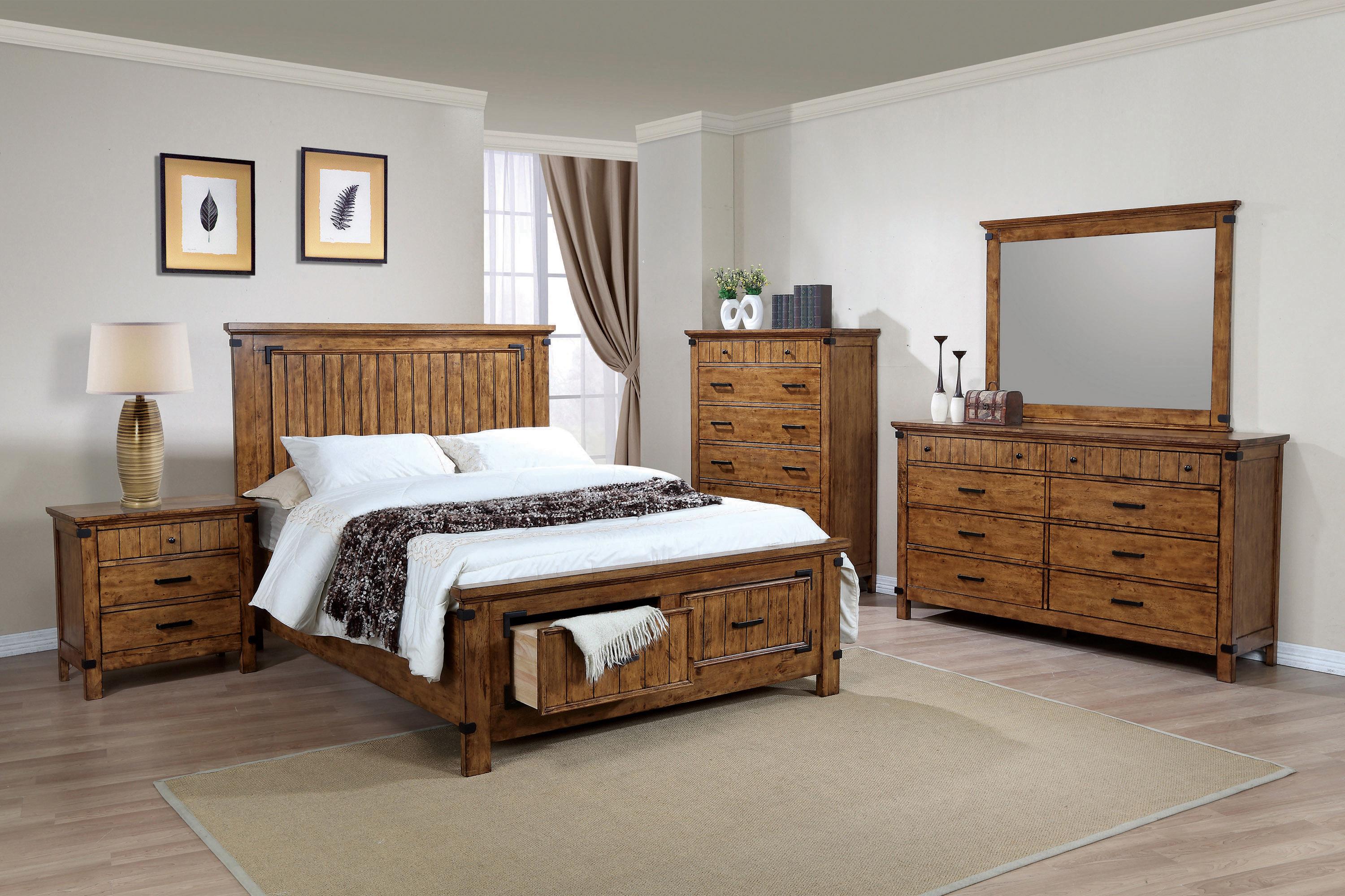 

    
Farmhouse Rustic Honey Solid Hardwood CAL Bedroom Set 3pcs Coaster 205260KW-S3 Brenner

