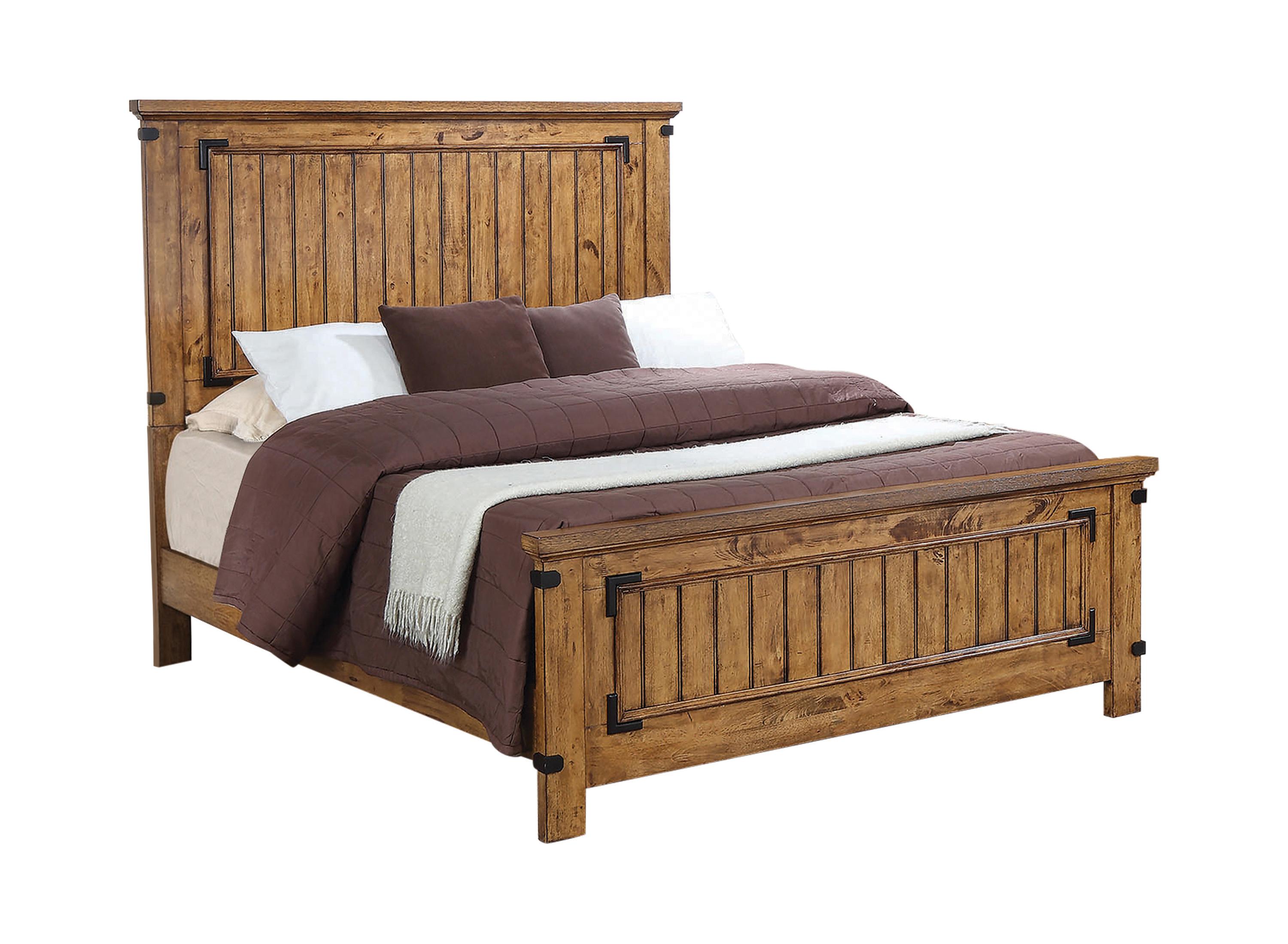 

    
Farmhouse Rustic Honey Solid Hardwood King Bed Coaster 205261KE Brenner
