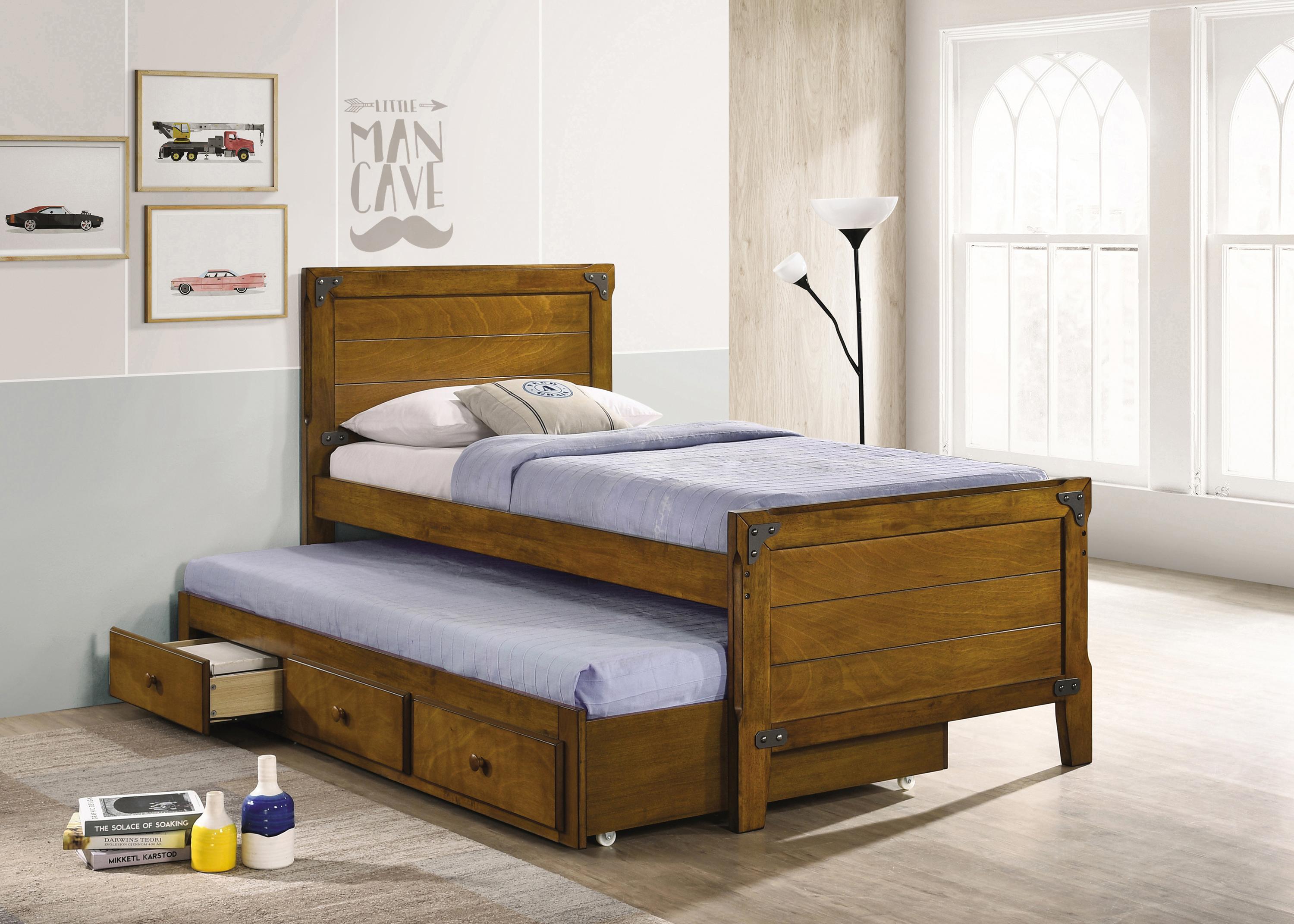 

    
Coaster 461371T Granger Captain&#039;s Bed w/Trundle Brown 461371T
