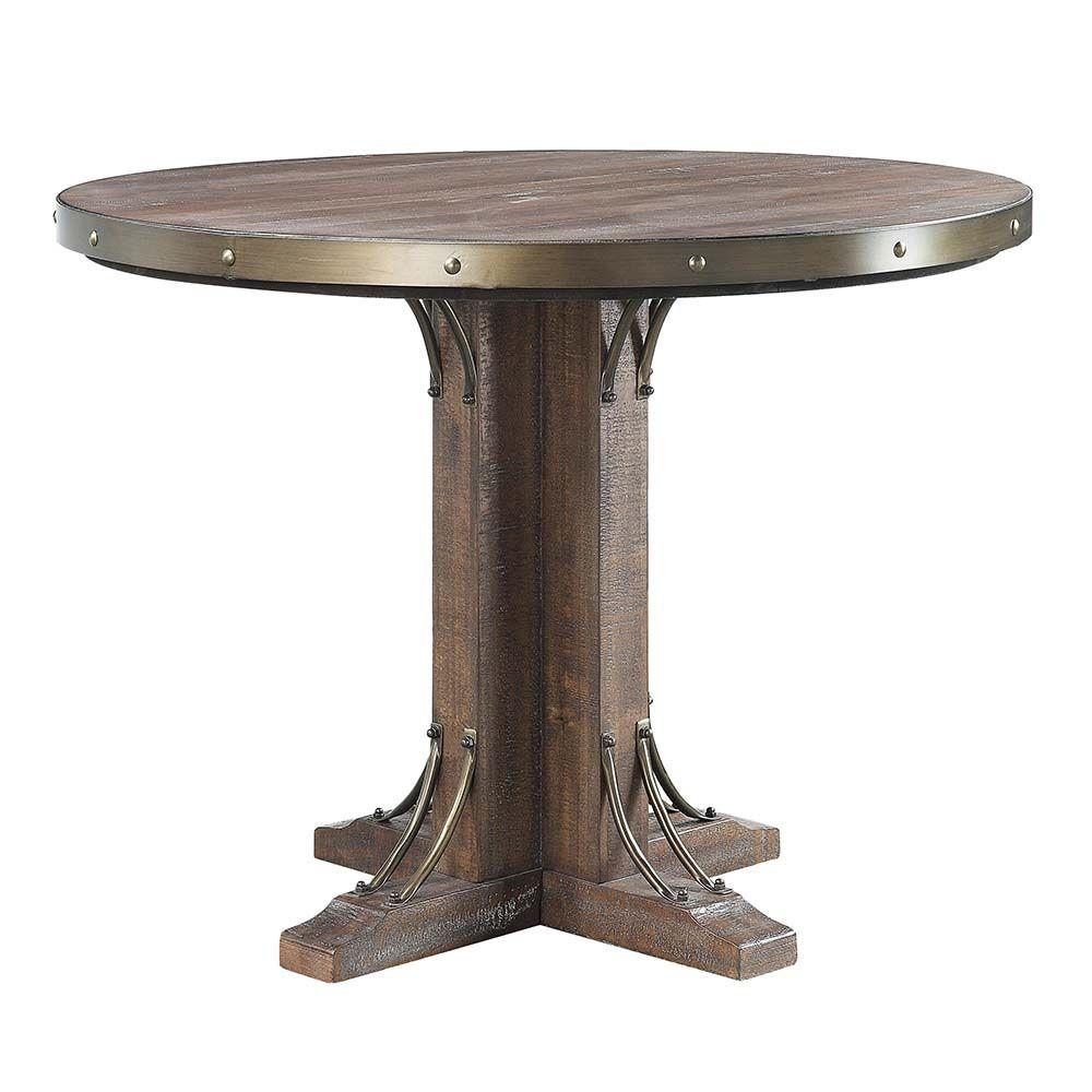

    
Farmhouse Weathered Cherry Round Counter Height Table by Acme DN00984 Raphaela

