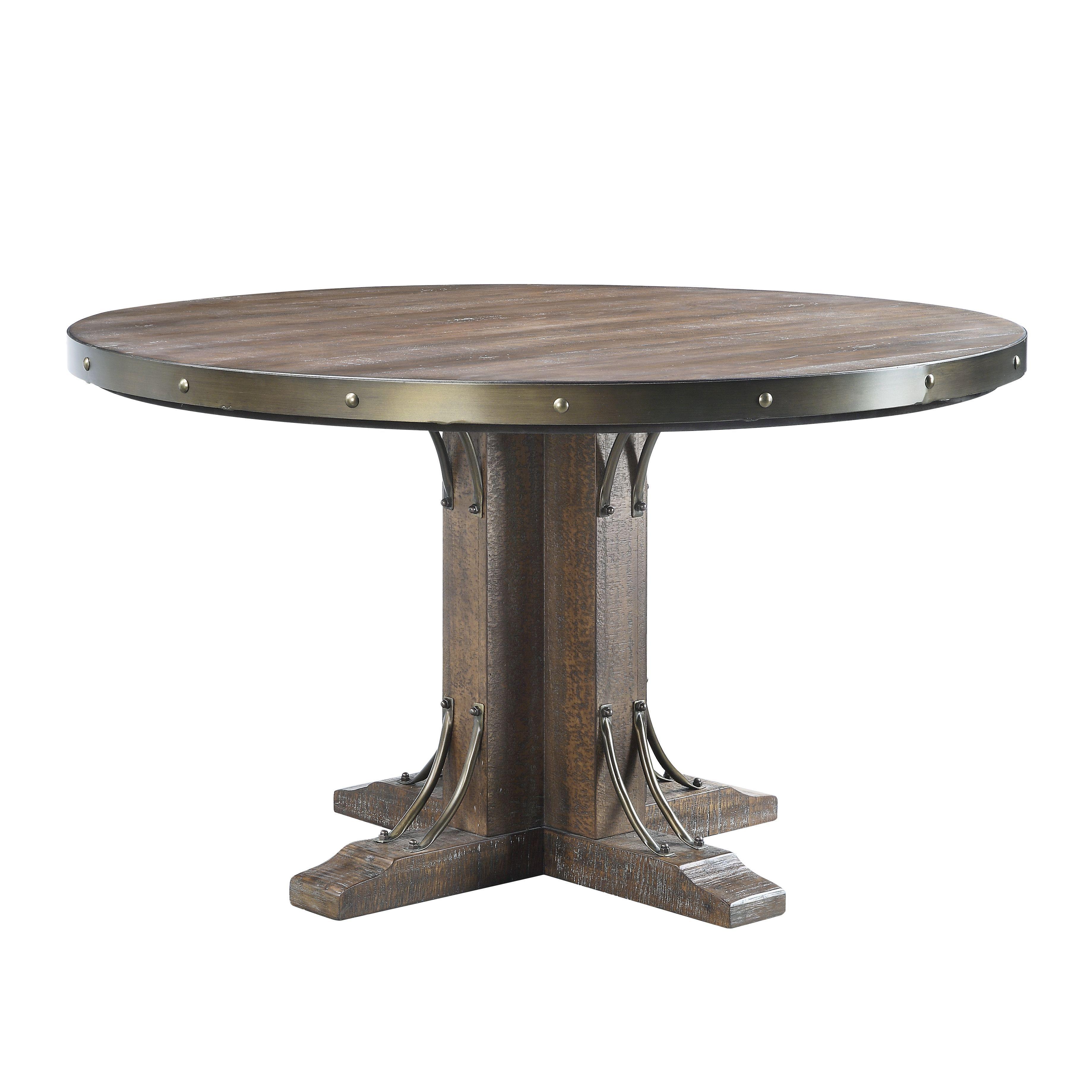 

    
Farmhouse Weathered Cherry Round Dining Table by Acme DN00984-8pcs Raphaela
