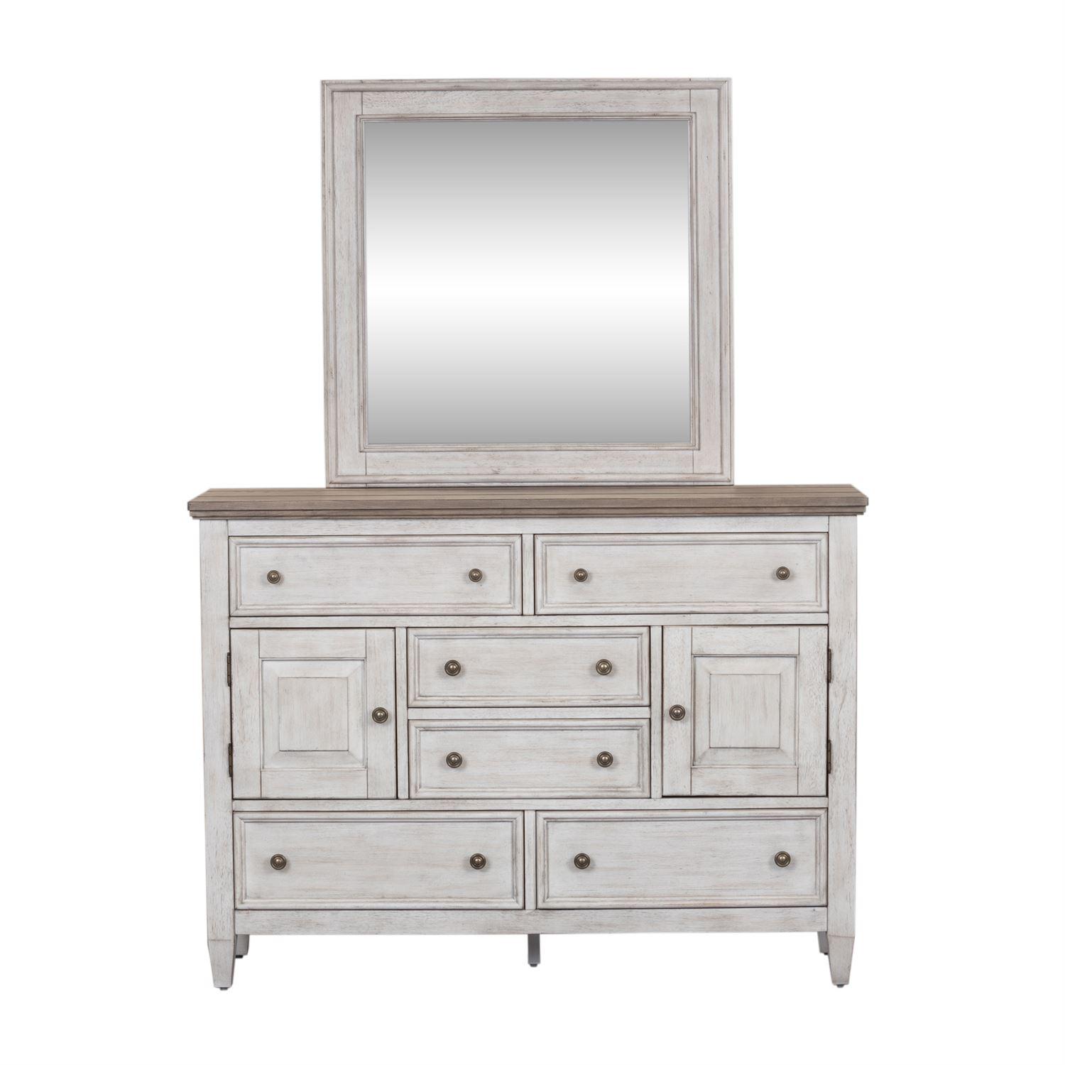 

    
Antique White Dresser & Mirror Set 2Pcs Heartland 824-BR-DM Liberty Furniture
