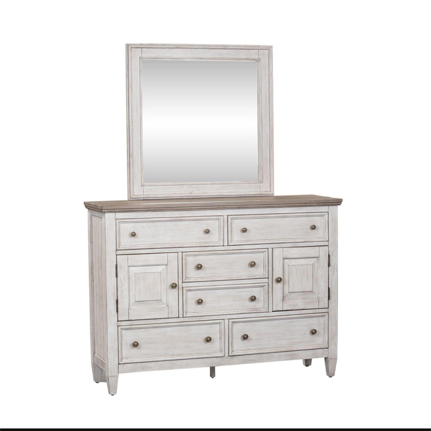 

    
Liberty Furniture Heartland  (824-BR) Combo Dresser Dresser w/Mirror White 824-BR-DM
