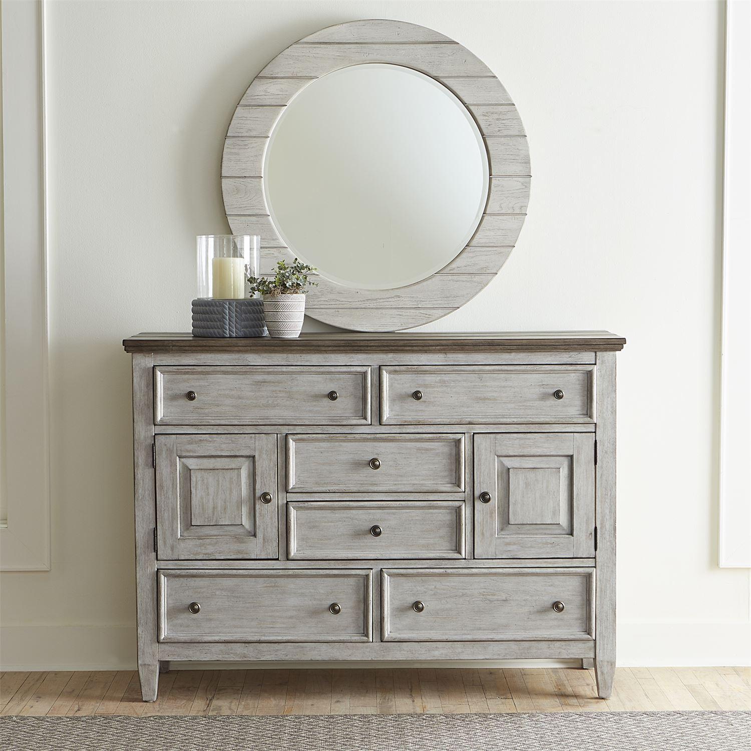 

    
Antique White Dresser & Mirror 2Pcs Heartland 824-BR-ODM Liberty Furniture
