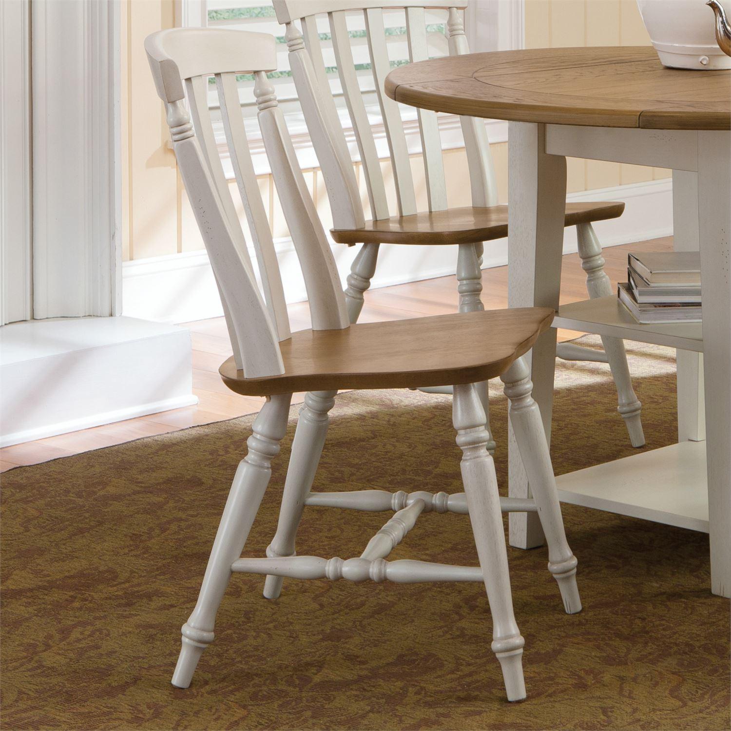 

    
Farmhouse White Wood Dining Side Chair 841-C1500S Liberty Furniture

