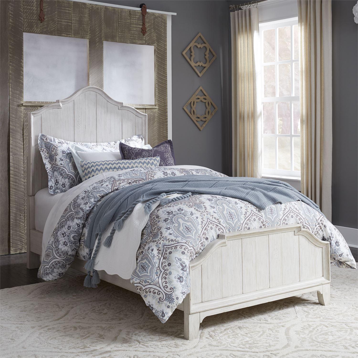 Farmhouse Panel Bed Farmhouse Reimagined  (652-YBR) Panel Bed 652-YBR-TPB in White 