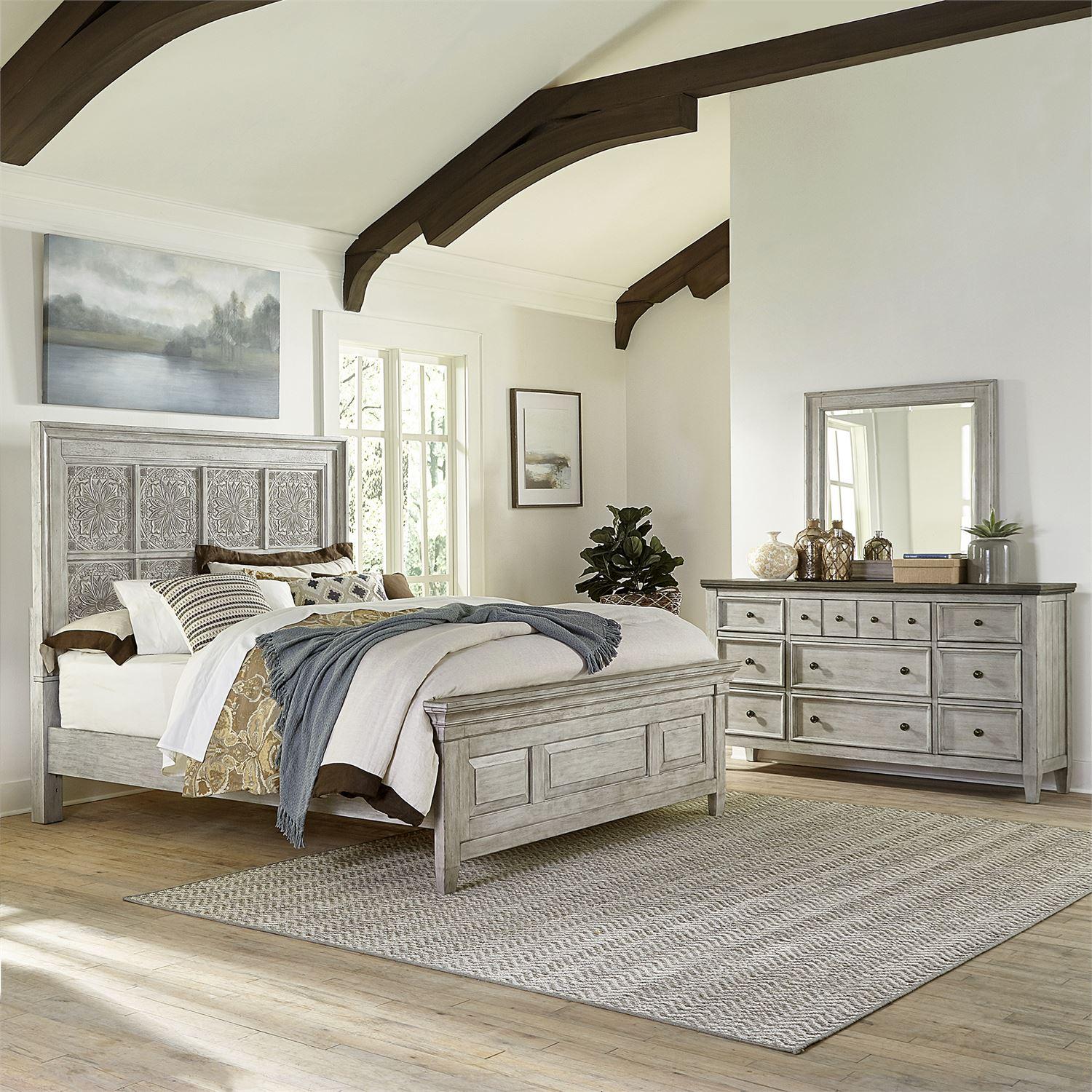 

    
Antique White Decorativ Queen Panel Bed Set 3 Heartland 824-BR Liberty Furniture
