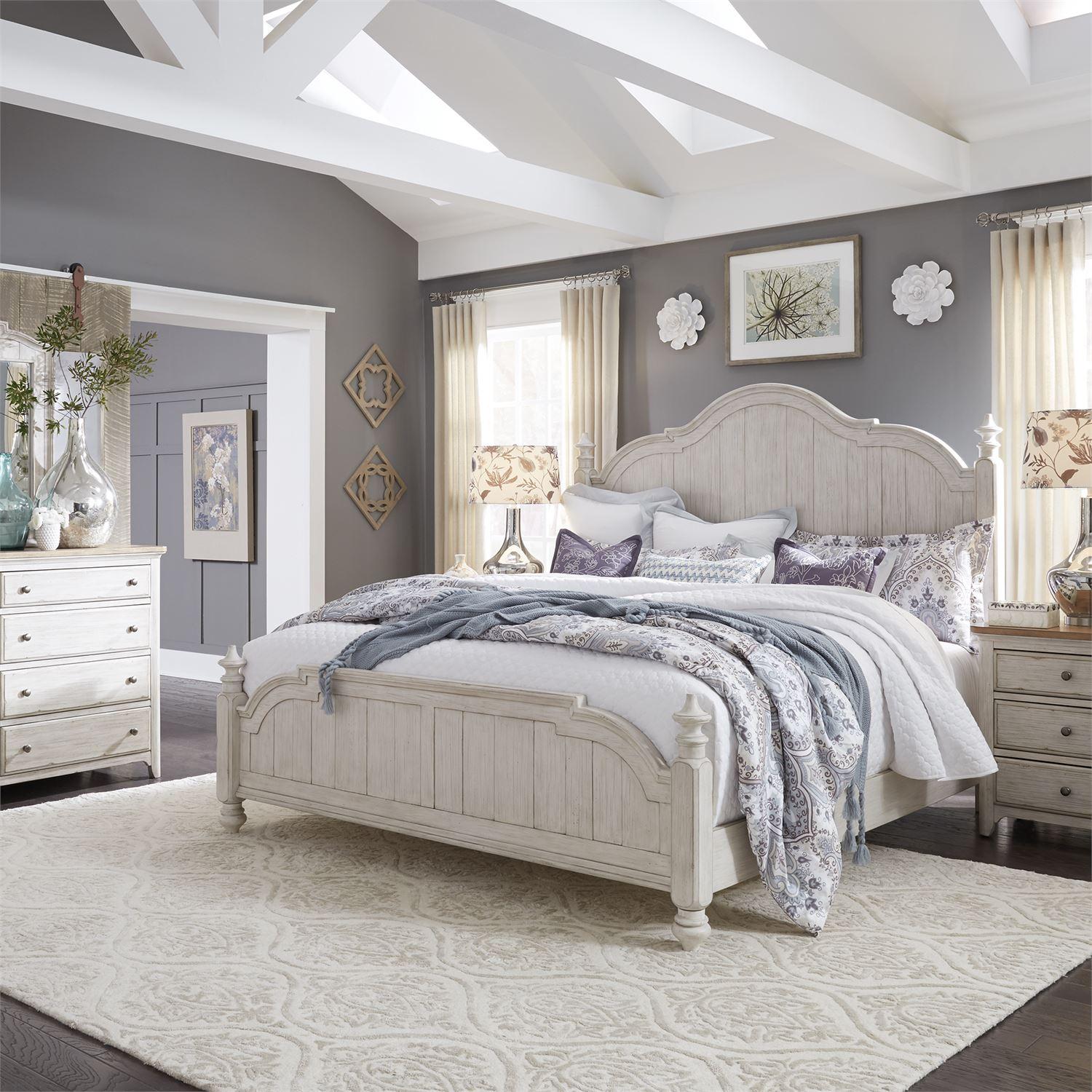 

    
White Queen Poster Bed Set 4 Pcs Farmhouse Reimagined 652-BR Liberty Furniture
