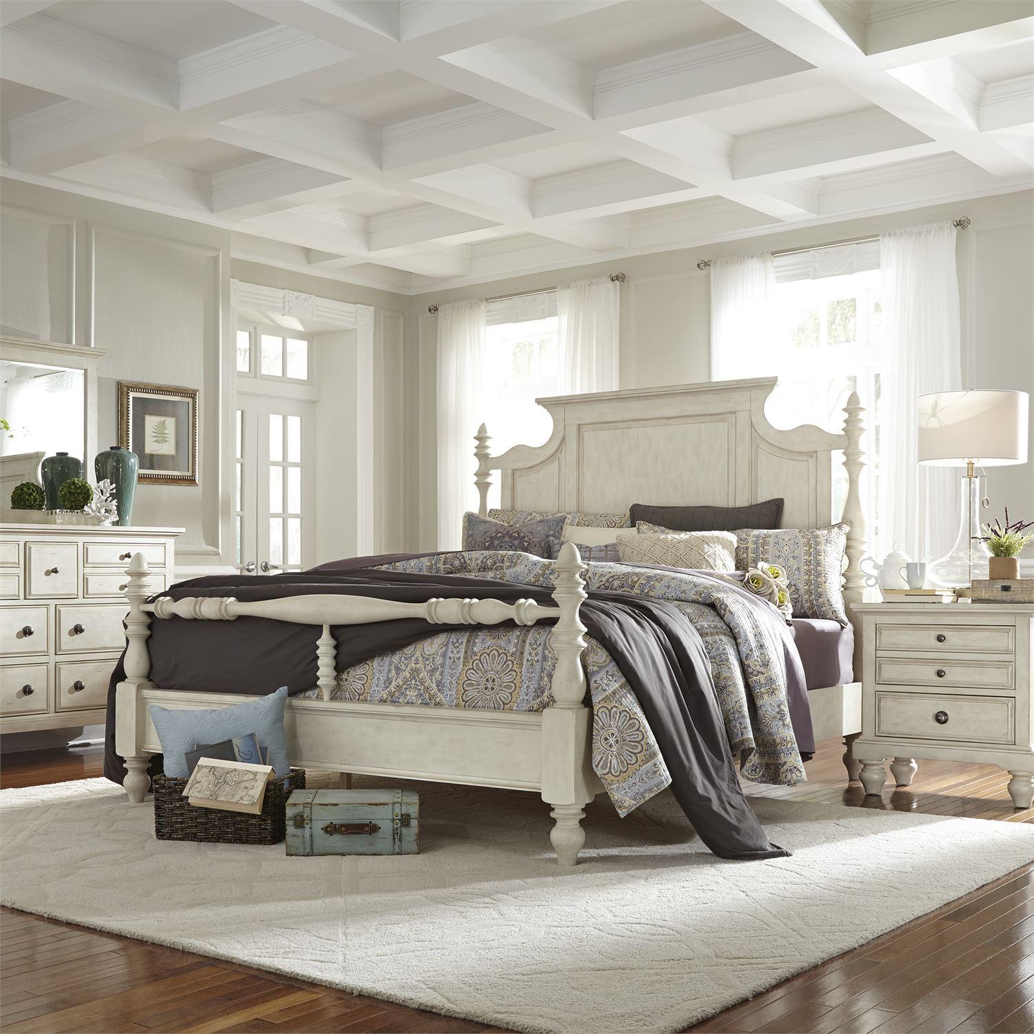 Farmhouse Poster Bedroom Set High Country  (697-BR) Poster Bedroom Set 697-BR-QPSDMN in White 