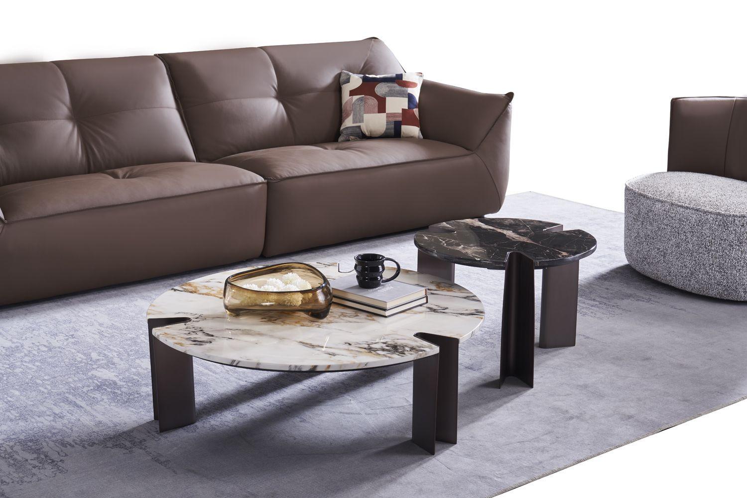 Modern Coffee Table and End Table Set CT-J997 /  ET-J997 CT-J997-2PC in Natural, Dark Brown 