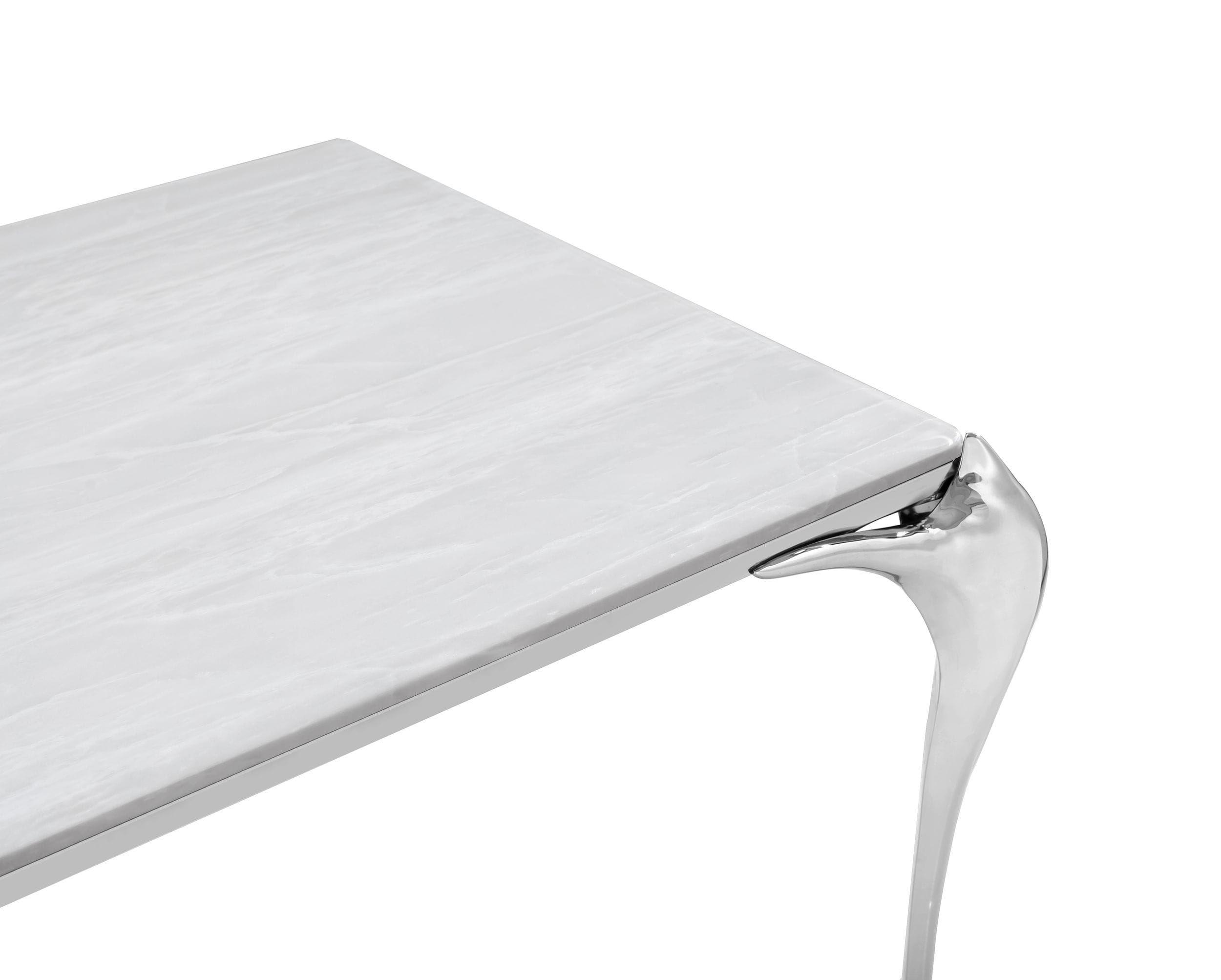 

                    
Buy Faux Marble & Stainless Steel Dining Table VIG Modrest Vince

