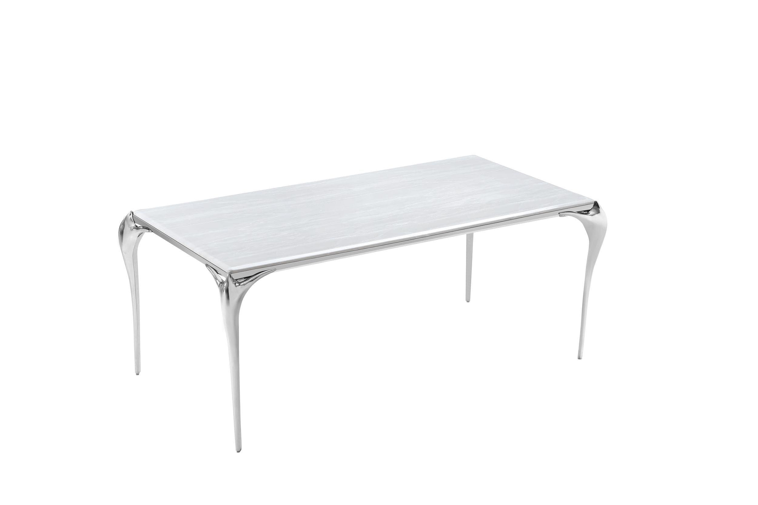 Contemporary, Modern Dining Table Vince VGZAT107-DT-1 in White, Gray 