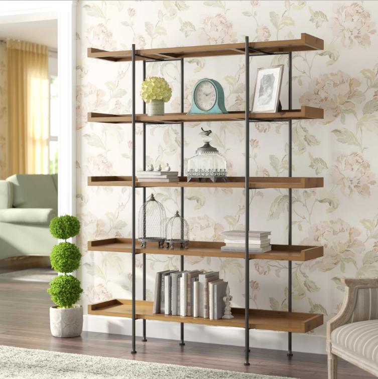 

    
Five Shelf Bookcase Metal and Natural Wood Bryan Keith Design By StyleCraft
