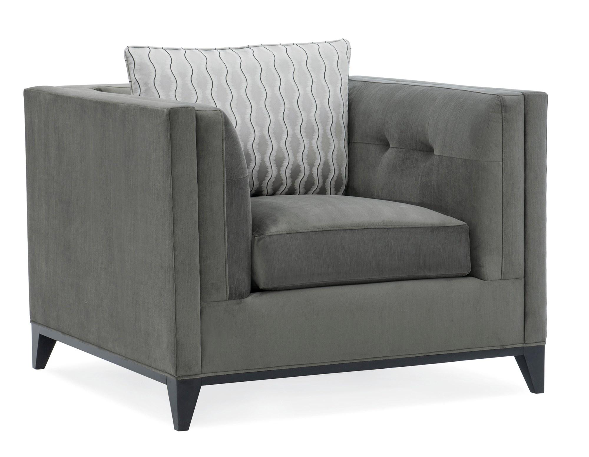 

    
Flannel Grey Strie Velvet Ebony Finish Contemporary GRACE CHAIR by Caracole
