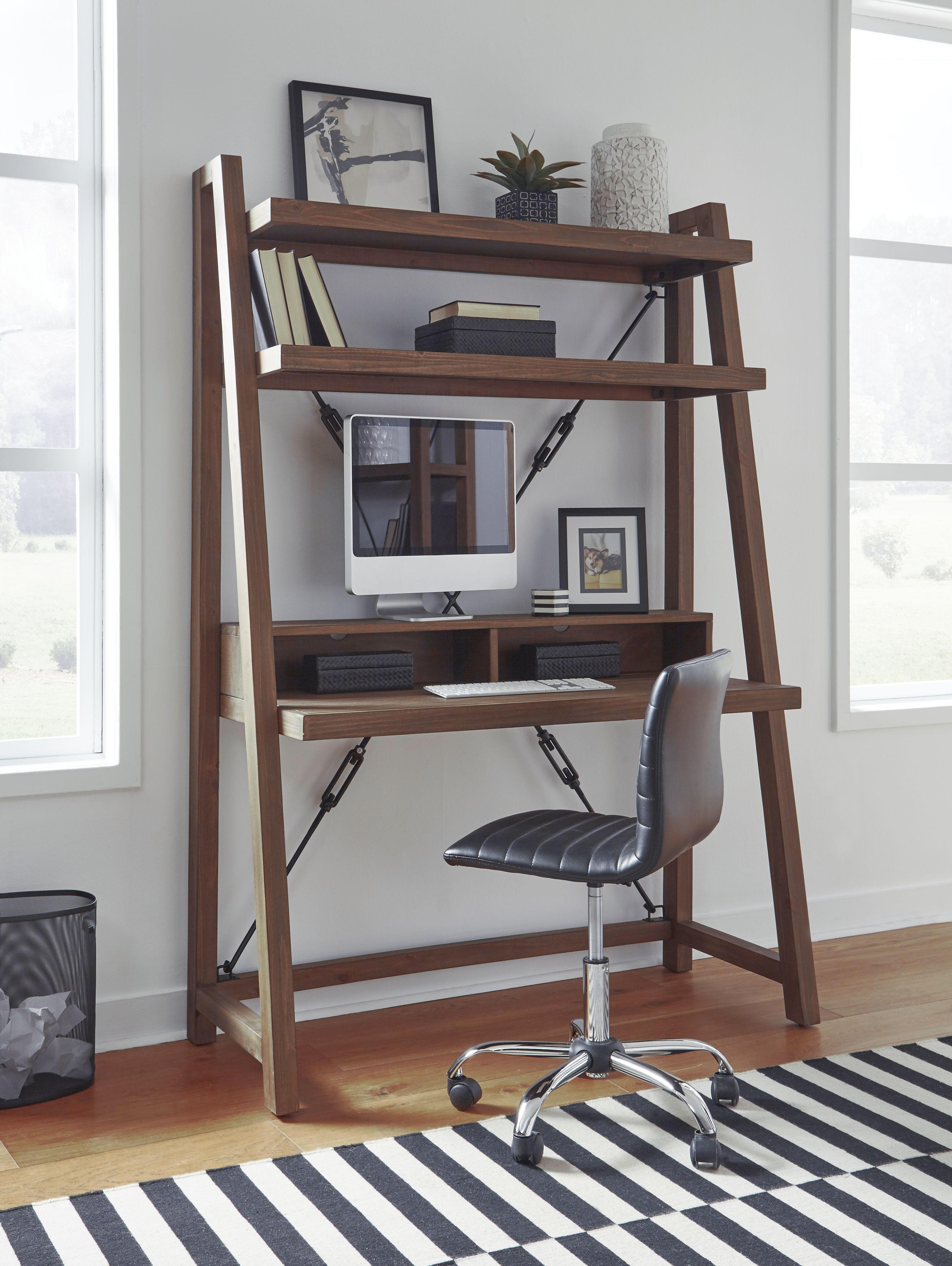 

    
Flint Oak Finish Solid Wood Rustic Ladder Desk AUTUMN by Modus Furniture
