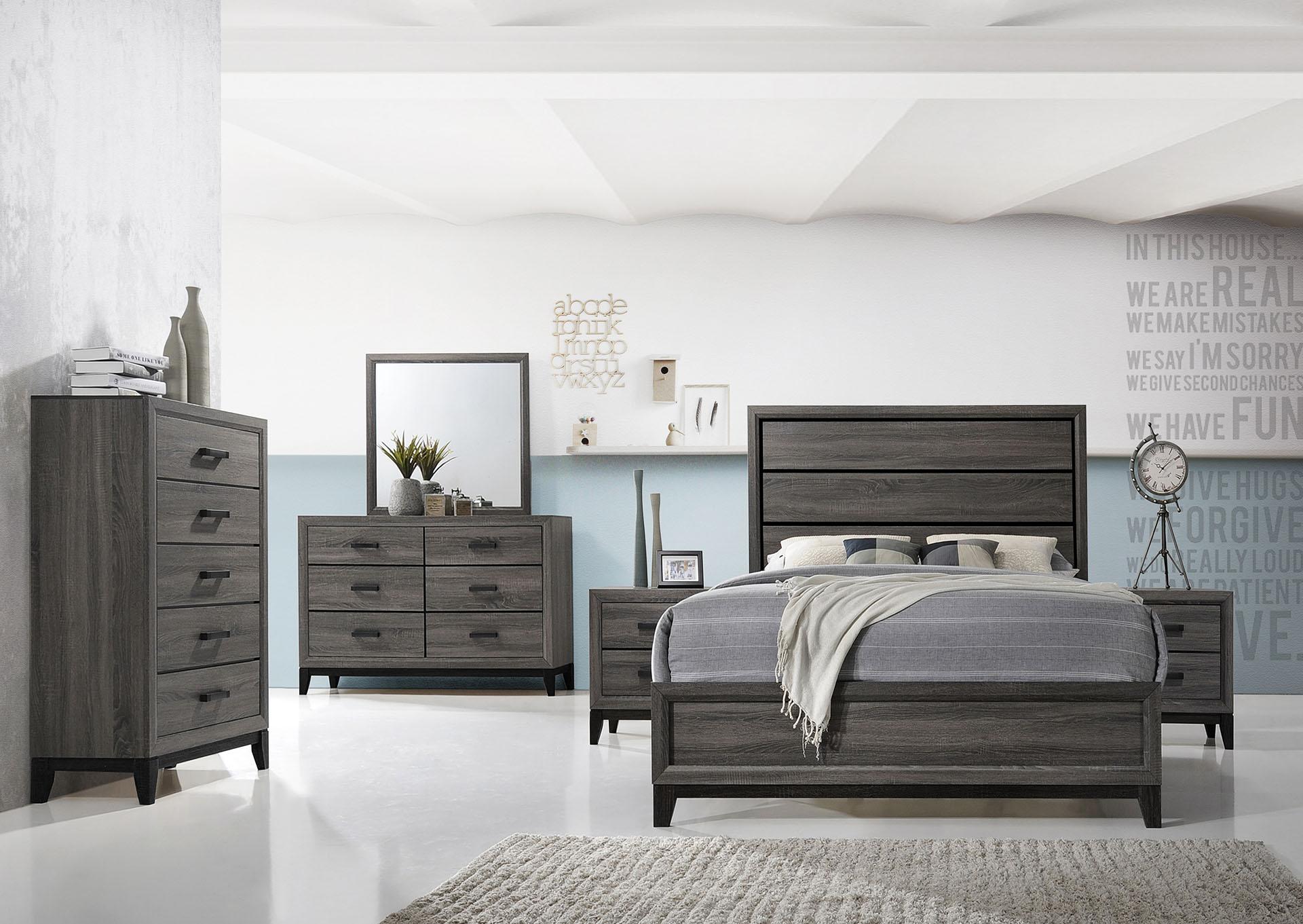 Contemporary, Modern Panel Bedroom Set SIERRA GHF-808857555519 in Gray 