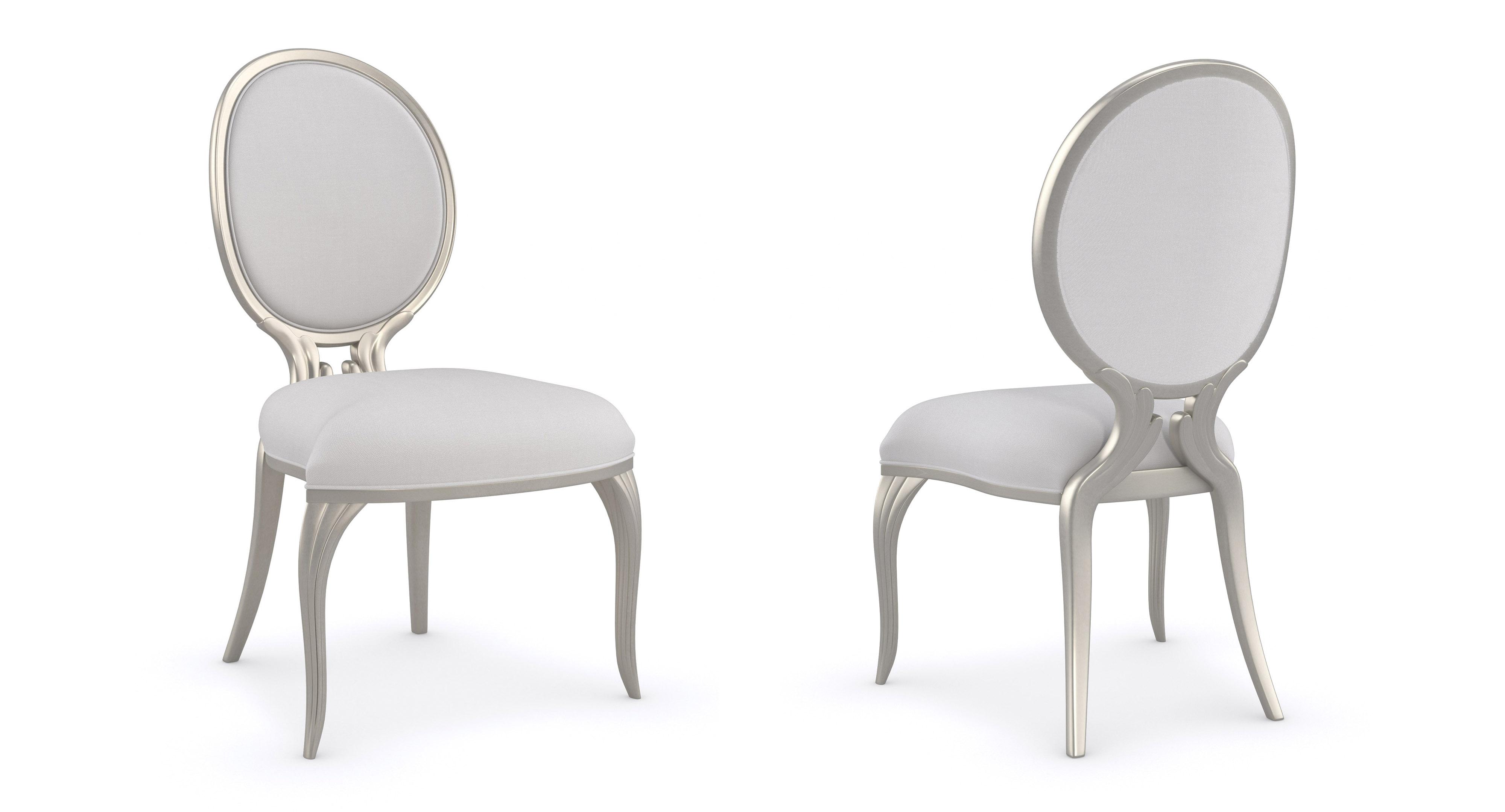 

    
Frame in Soft Radiance & Upholstered Seat Side Chairs Set 2 Pcs LILLIAN by Caracole
