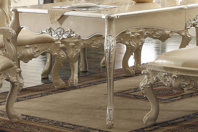 

    
Homey Design Furniture HD-D13012 IVORY Rectangle Table Silver/Ivory HD-D13012 IVORY
