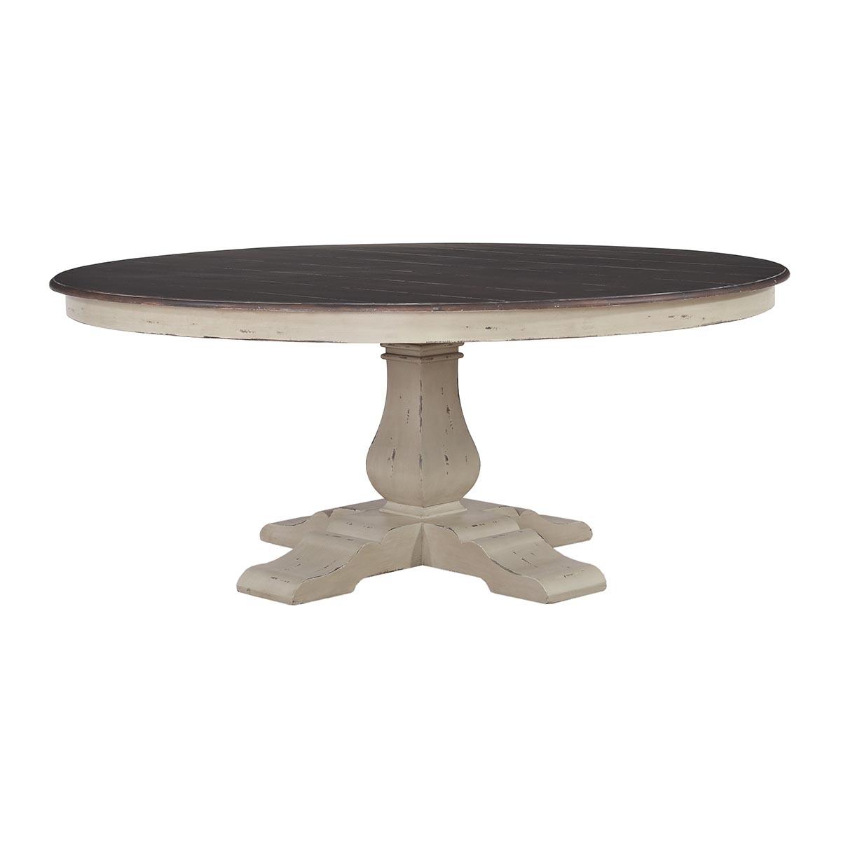 

    
FRENCH LINEN Trestle 6 F Round Dining Table Solid Wood Bramble 26434 Sp Order
