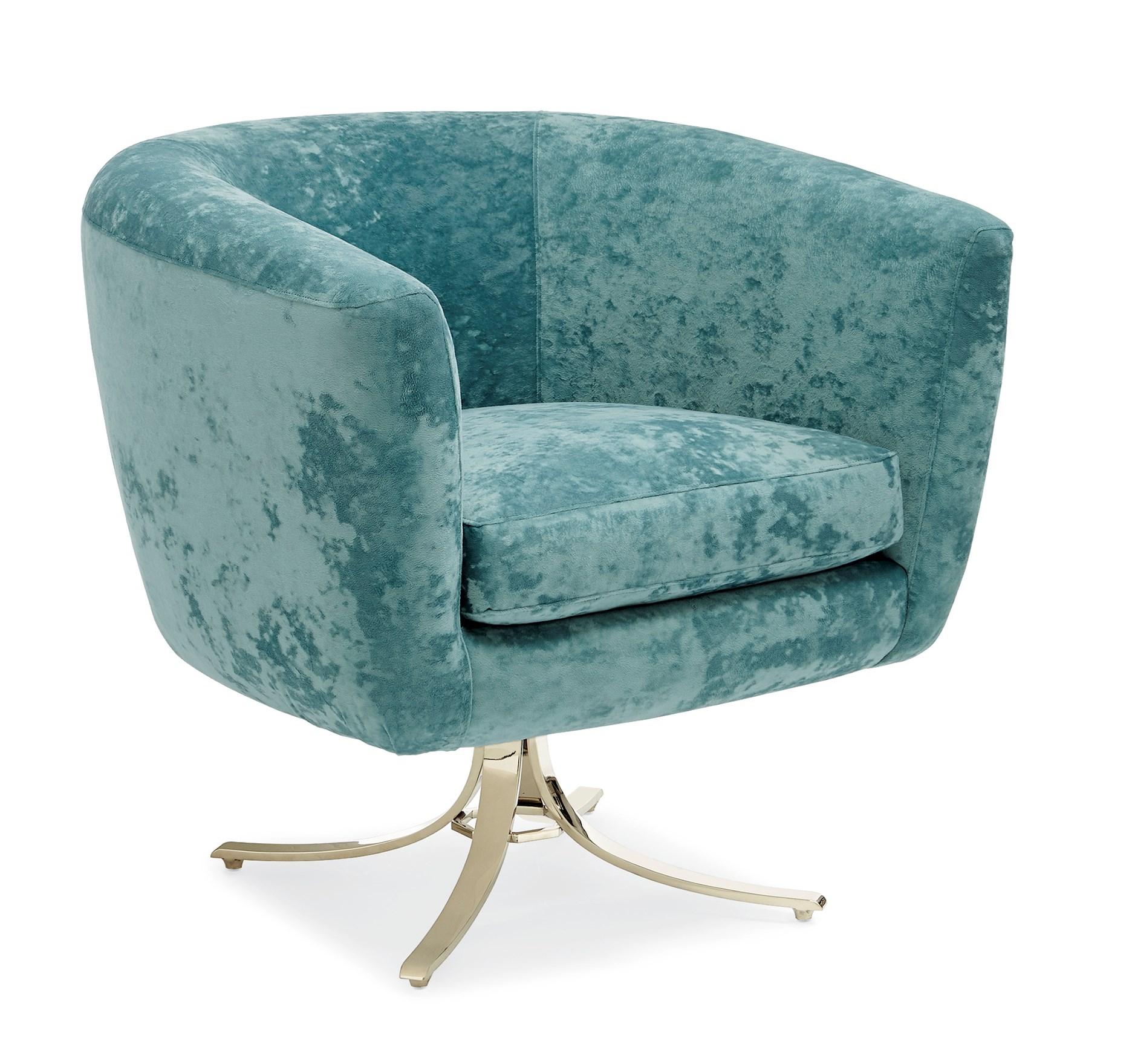 

    
Fresh Shade Of Turquoise Plush Swivel Chair TWIRL AROUND! by Caracole
