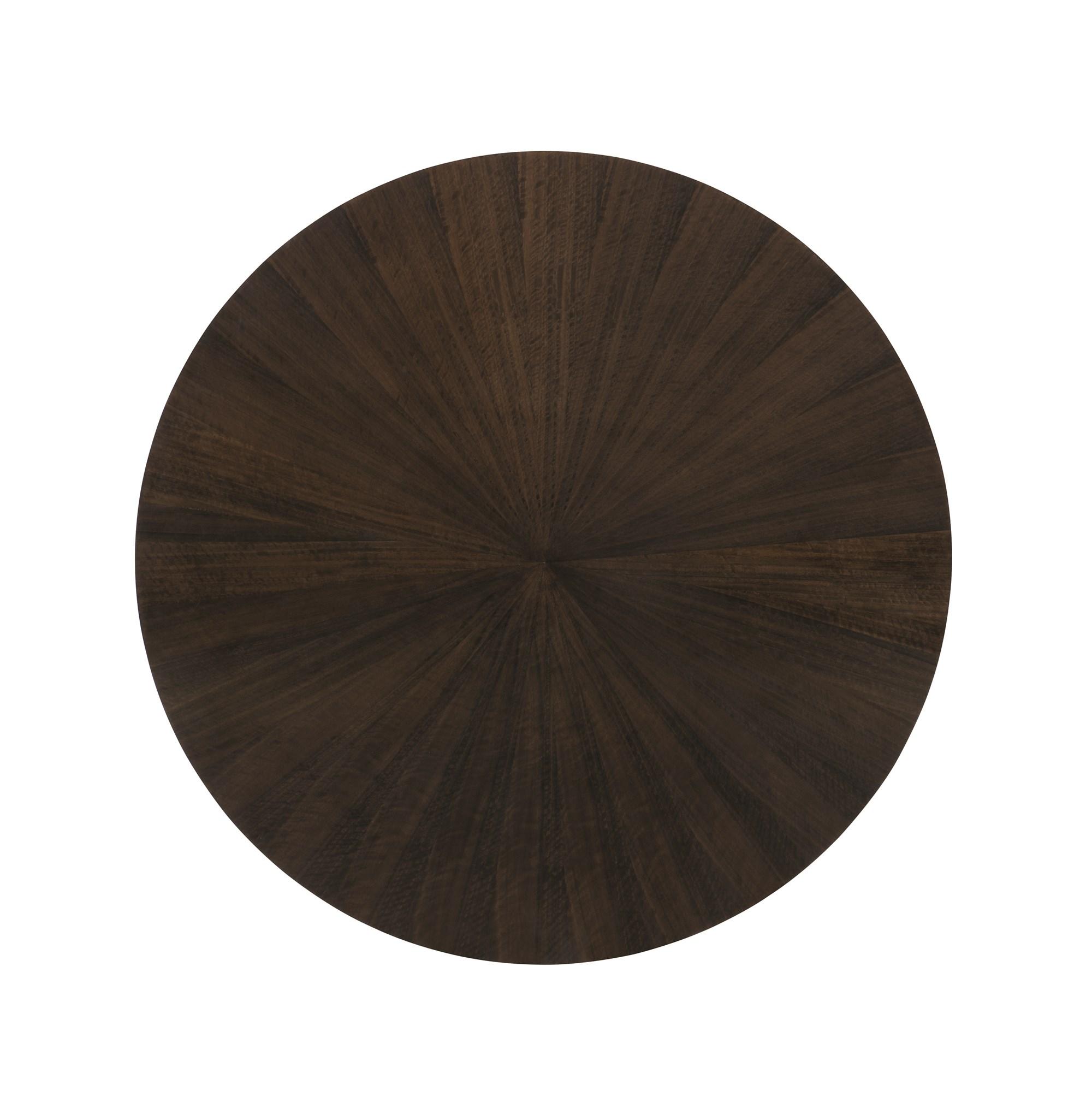 

    
Fumed Figured Eucalyptus Round MODERNE DINING TABLE by Caracole
