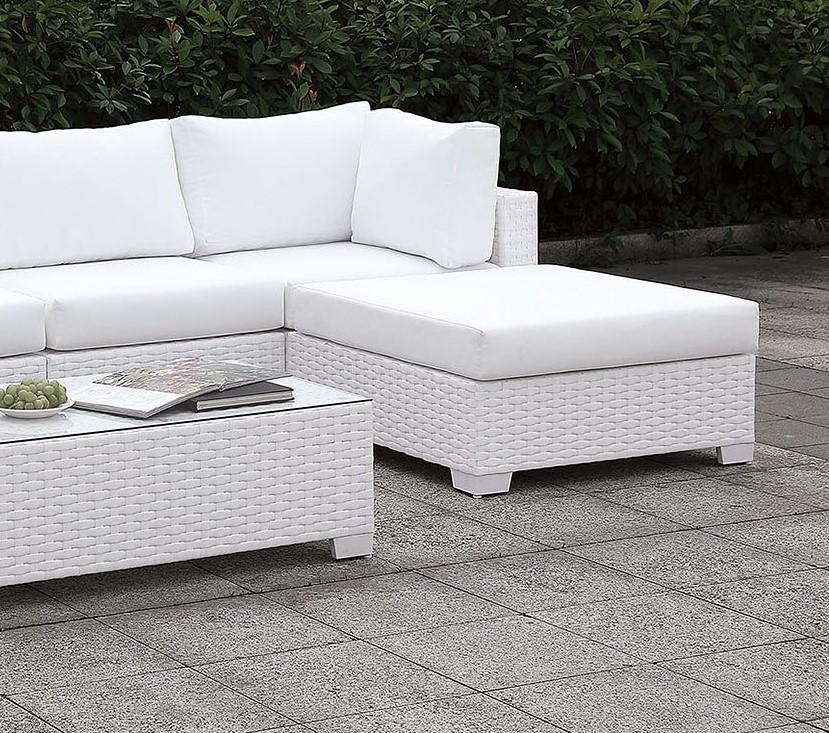 

    
Contemporary White Faux Wicker Outdoor Sectional Set 2pcs Furniture of America CM-OS2128WH-SET12 Somani
