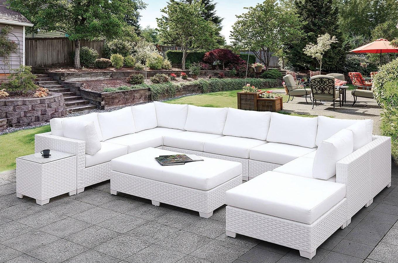 

    
Contemporary White Faux Wicker Outdoor Sectional Set 2pcs Furniture of America CM-OS2128WH-SET1 Somani
