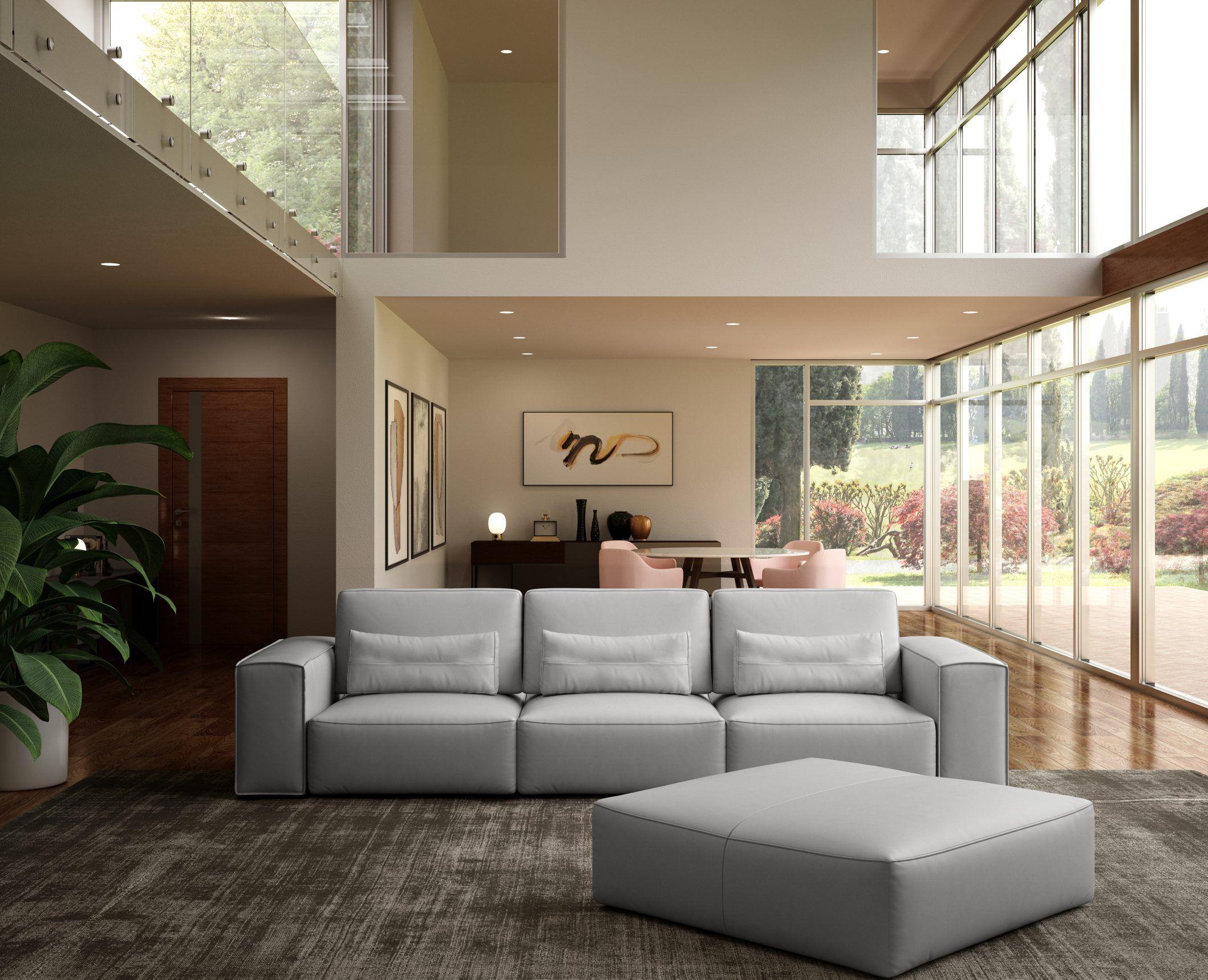 Contemporary, Modern Sofa Set VGCCHOLLYWOOOD-4STR-OTT-WHT-SECT VGCCHOLLYWOOOD-4STR-OTT-WHT-SECT in White Genuine Leather