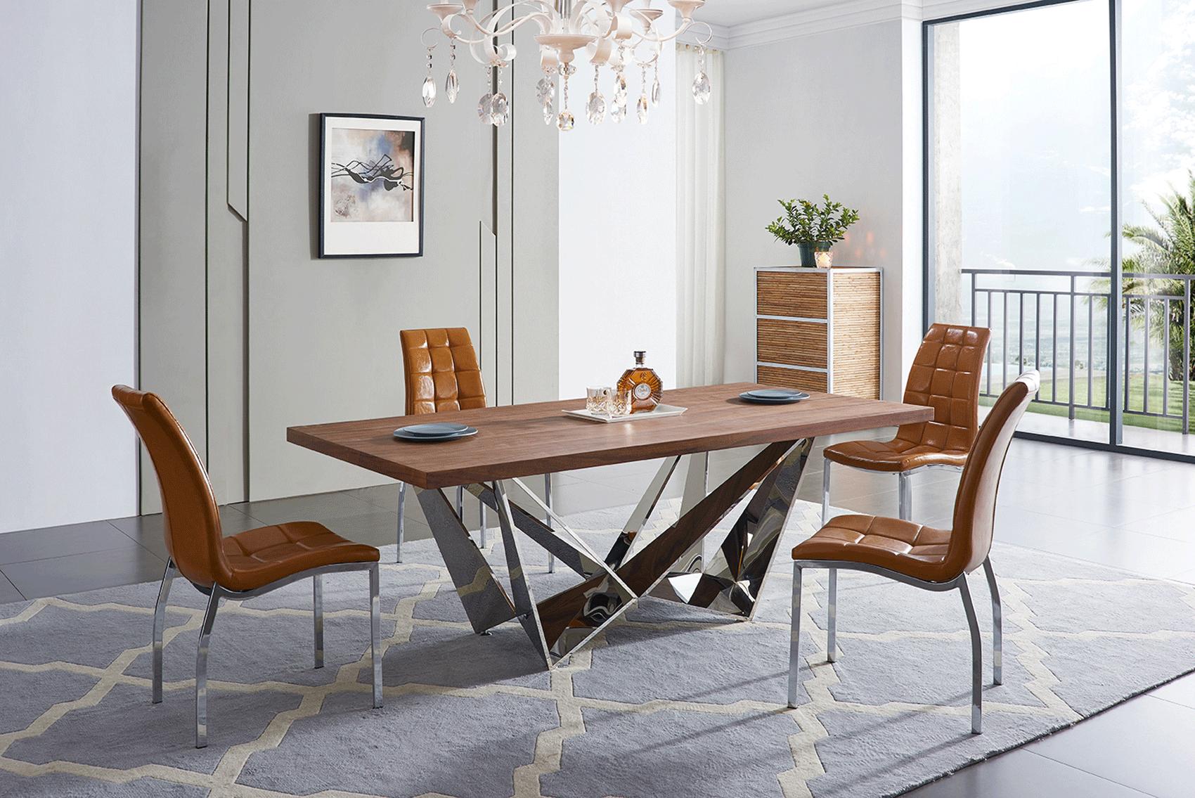 

                    
Buy Geometric Style Rectangular Dining Table Luca Home
