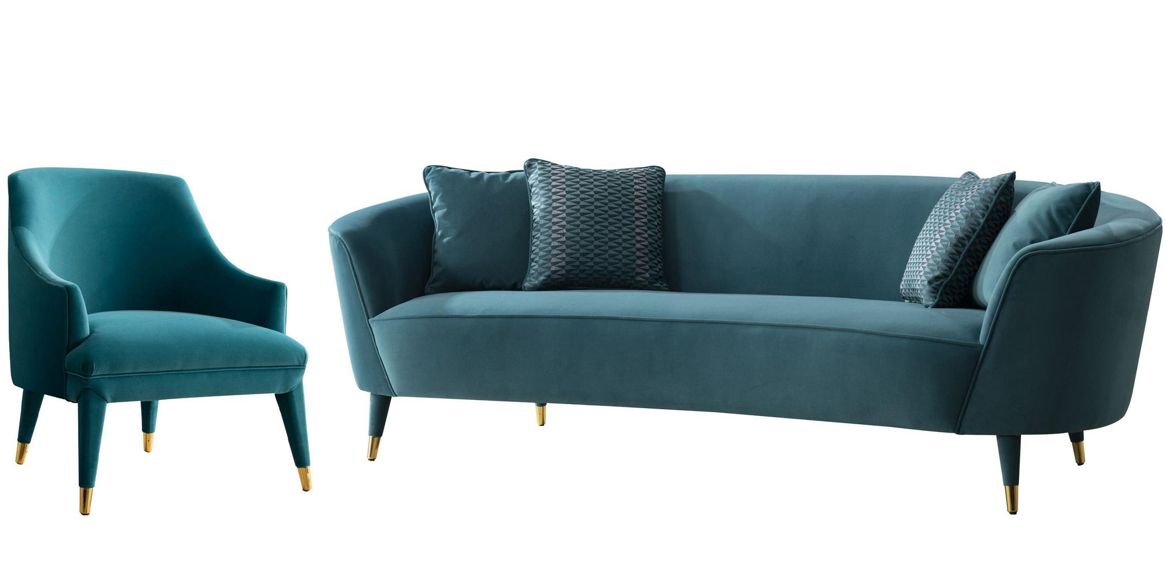 

    
Glam Aqua Velvet Sofa Set 2Pcs Divani Casa Jenner VIG Contemporary Modern
