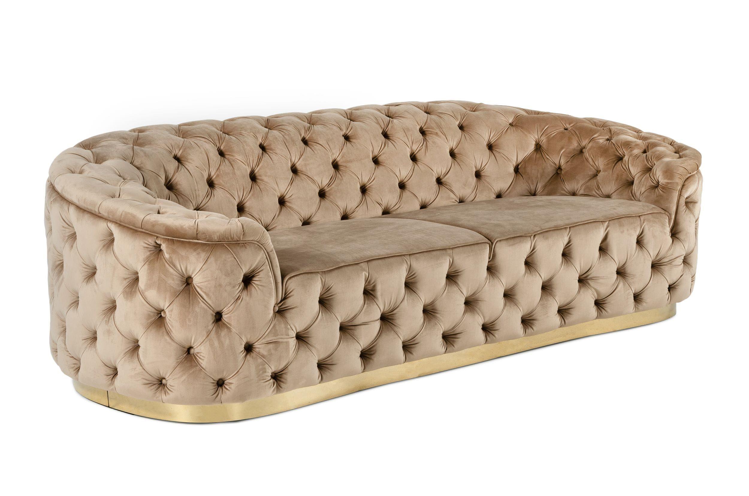 Contemporary, Modern Sofa VGUIMY529 VGUIMY529 in Gold, Beige Fabric