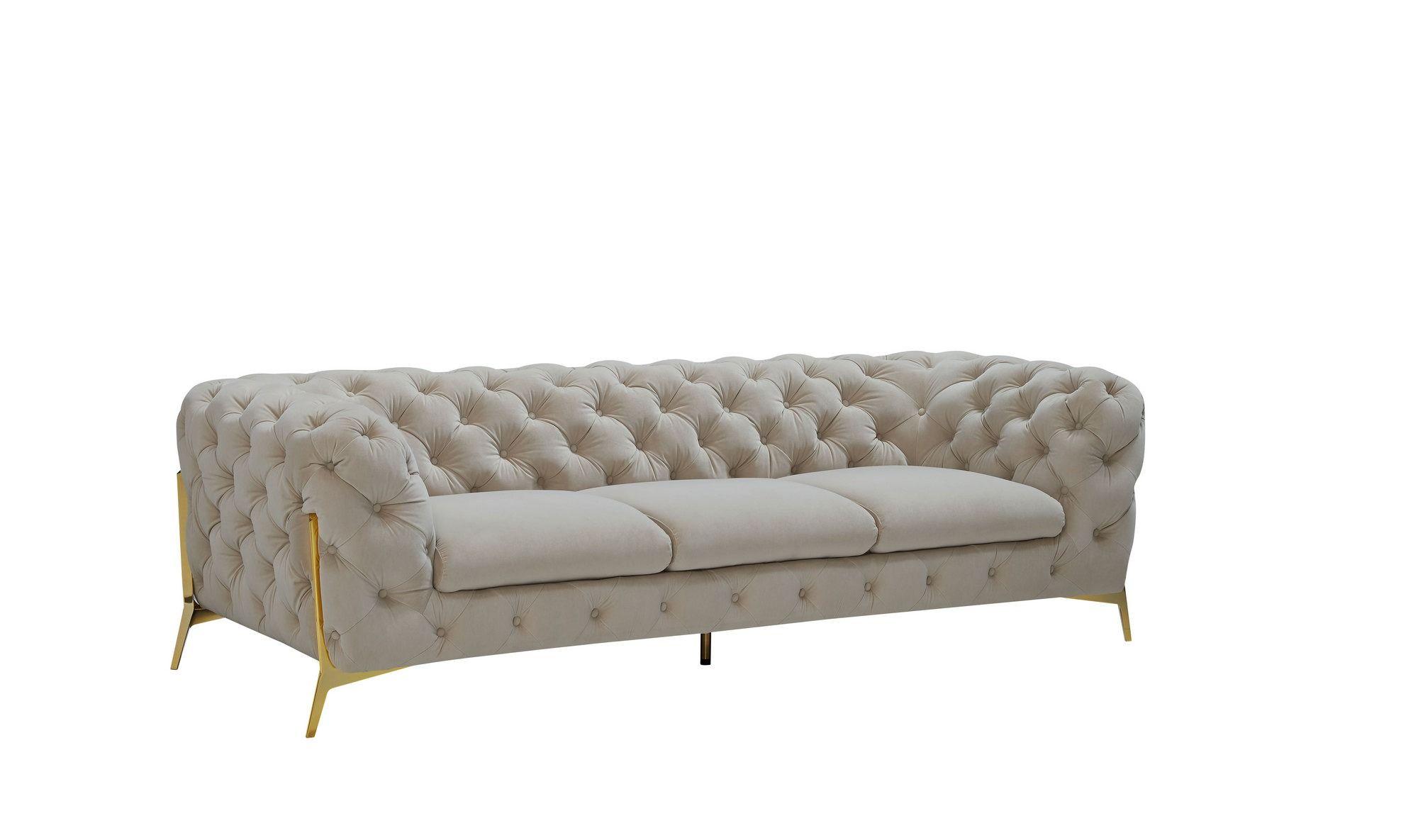 

    
Glam Beige Velvet Button Tufted Sofa Divani Casa Quincey VIG Contemporary Modern
