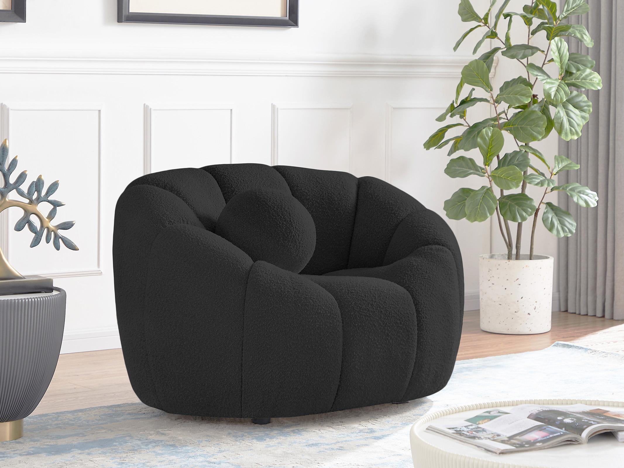 

        
Meridian Furniture ELIJAH 644Black Arm Chair Set Black Boucle Fabric 094308266282
