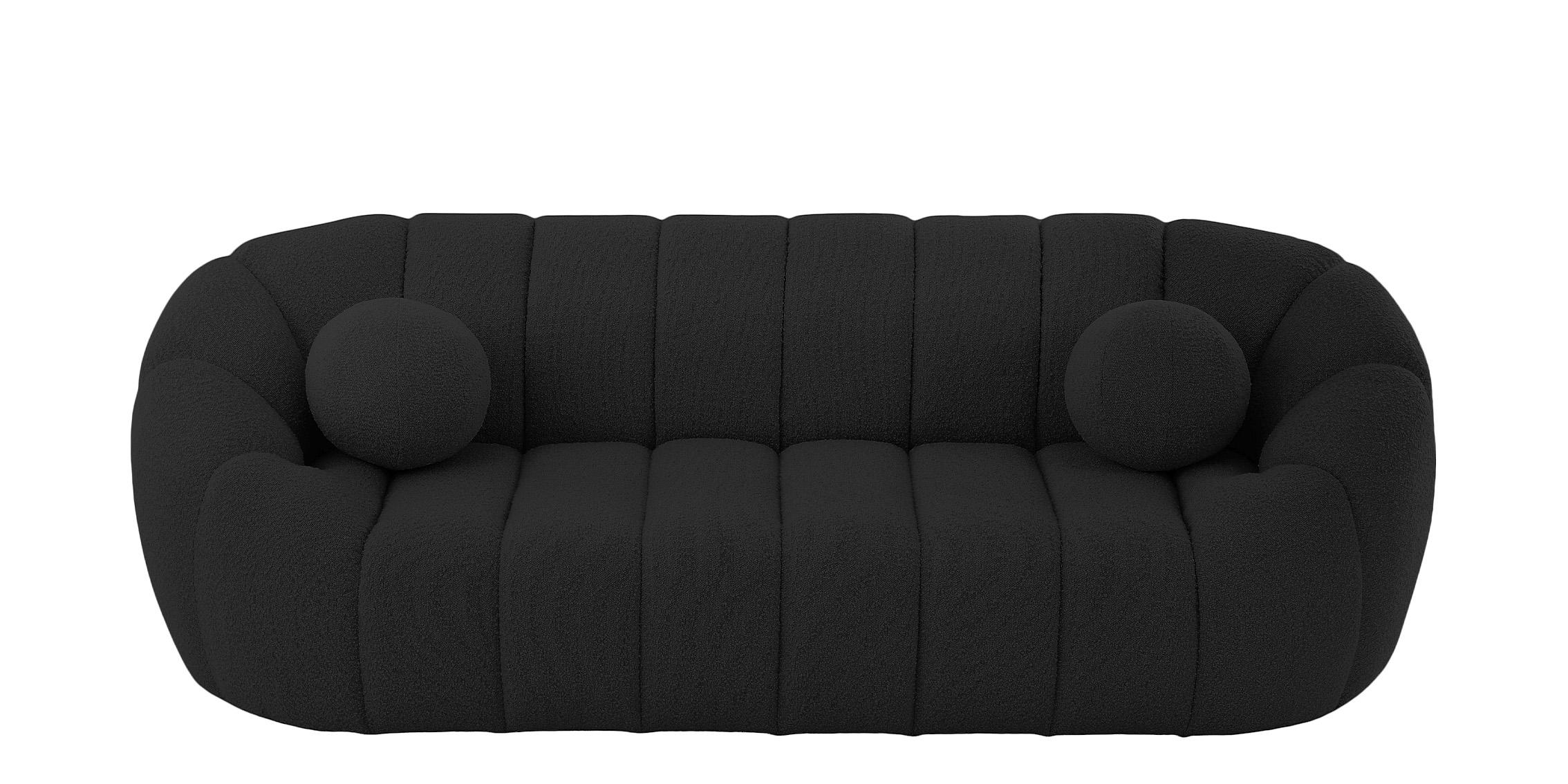 

        
094308266268Glam Black Boucle Channel Tufted Sofa Set 2 ELIJAH 644Black-S Meridian Modern
