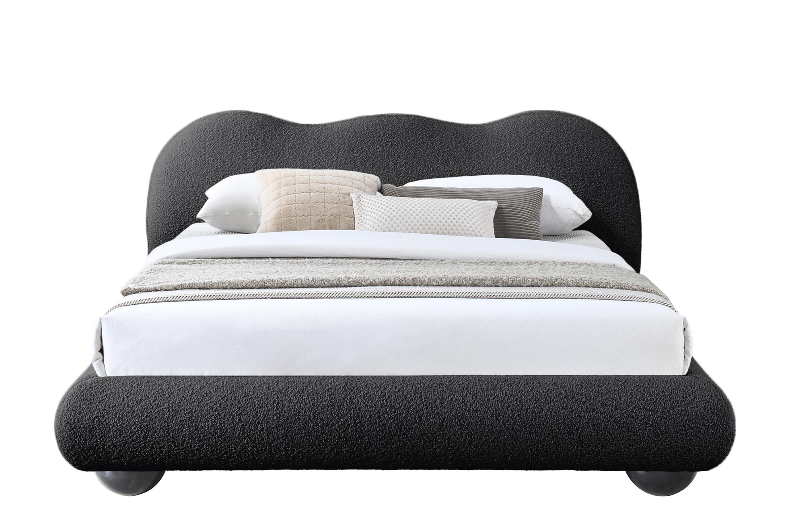 

    
HydeBlack-Q Glam Black Boucle Fabric Queen Bed HydeBlack-Q Meridian Modern Contemporary
