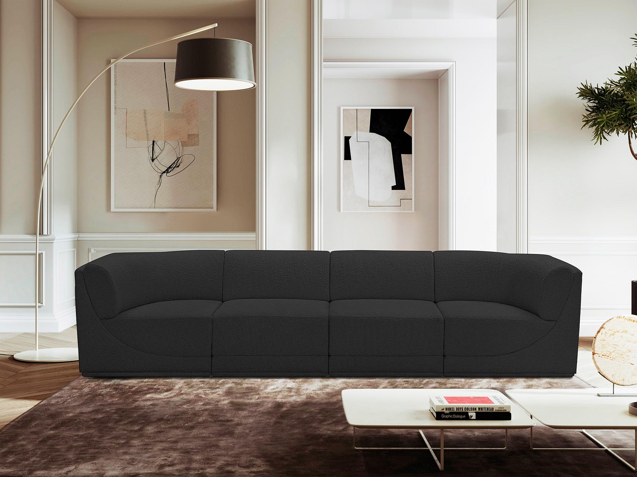 

    
Glam Black Boucle Modular Sofa Ollie 118Black-S128 Meridian Contemporary Modern
