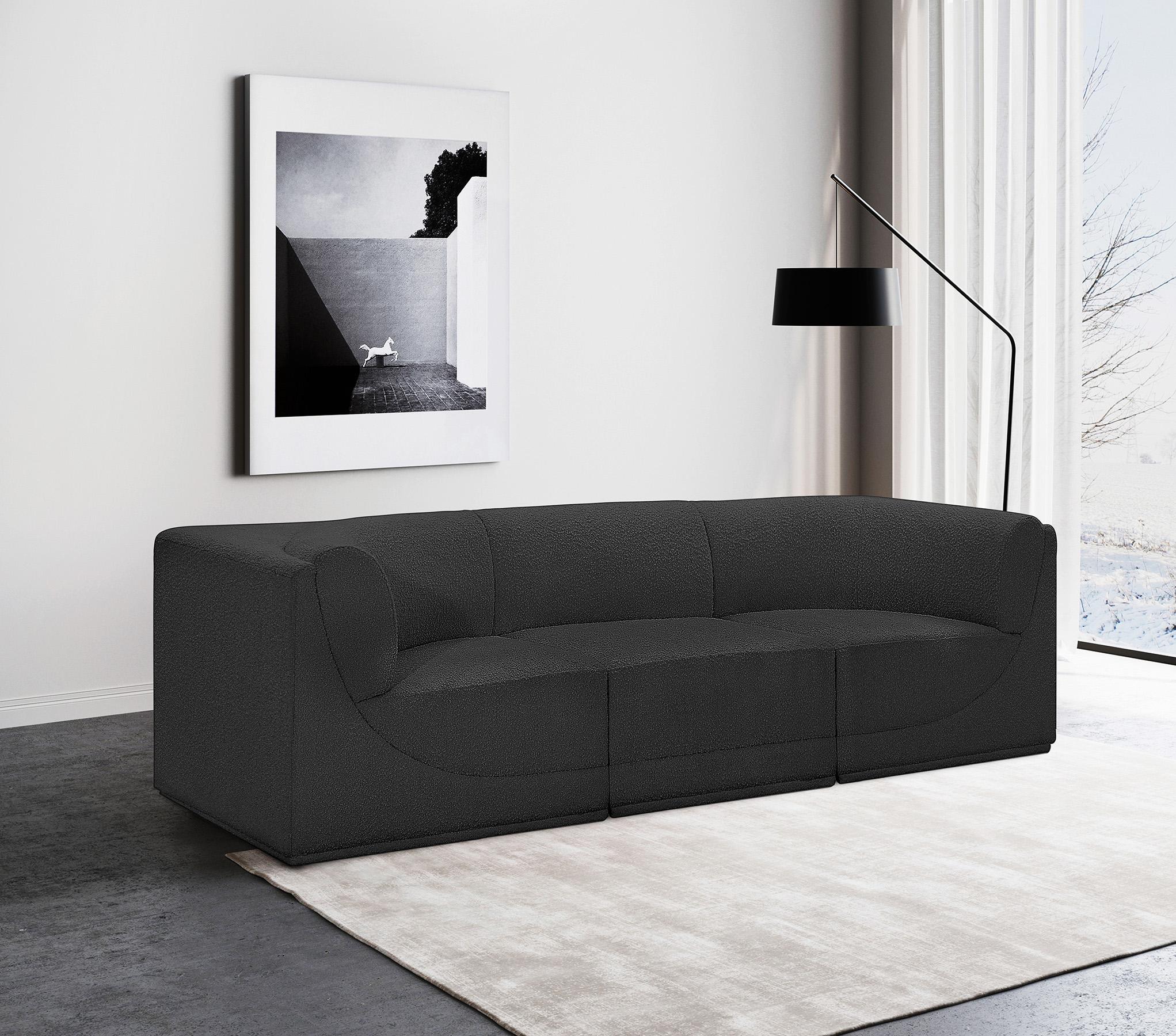 

    
Glam Black Boucle Modular Sofa Ollie 118Black-S98 Meridian Contemporary Modern

