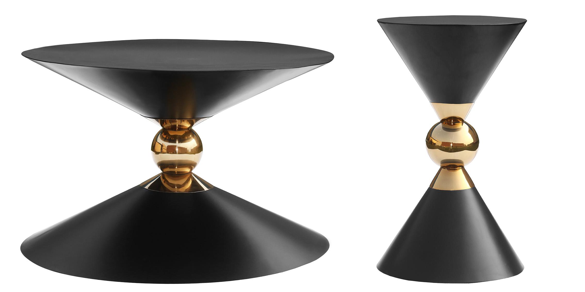 

    
Glam Black & Gold Coffee Table Set 2P MALIA 289-CT Meridian Contemporary Modern
