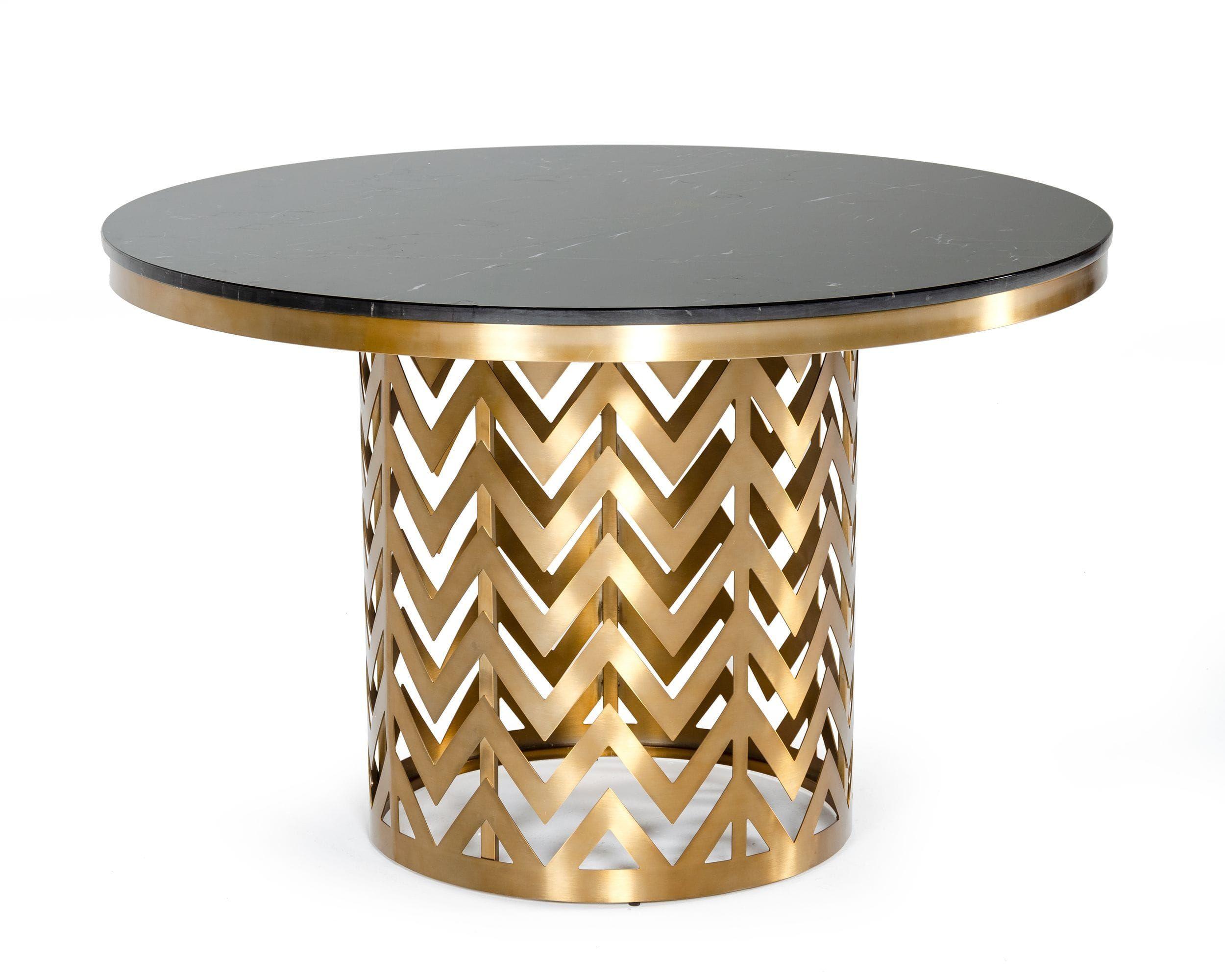 Contemporary, Modern Dining Table Kowal VGGMM-DT-1426 in Gold 