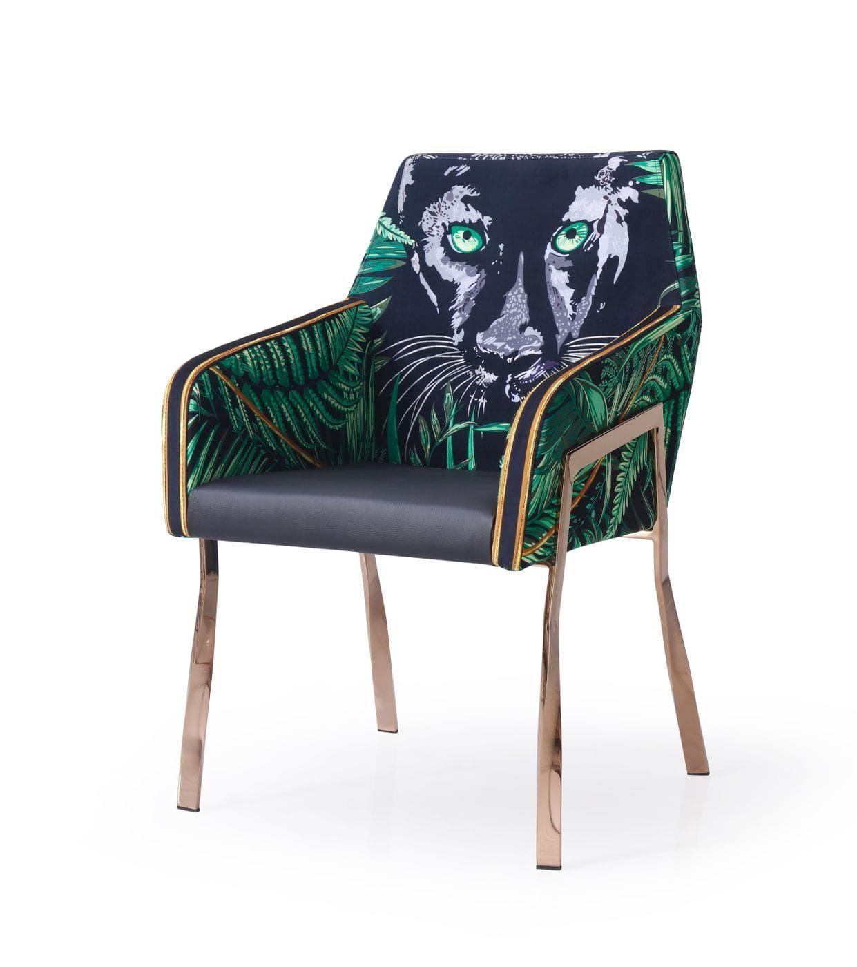 

    
Glam Black & Rosgold Panther Dining Chair Set 2P Modrest Fierce VIG Modern
