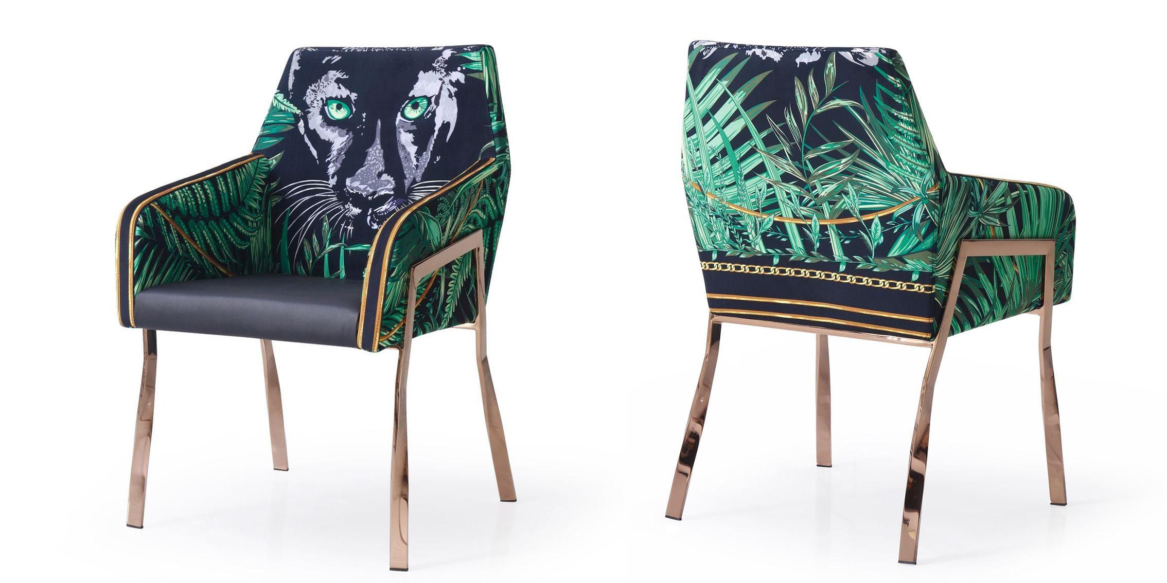 

    
Glam Black & Rosgold Panther Dining Chair Set 2P Modrest Fierce VIG Modern
