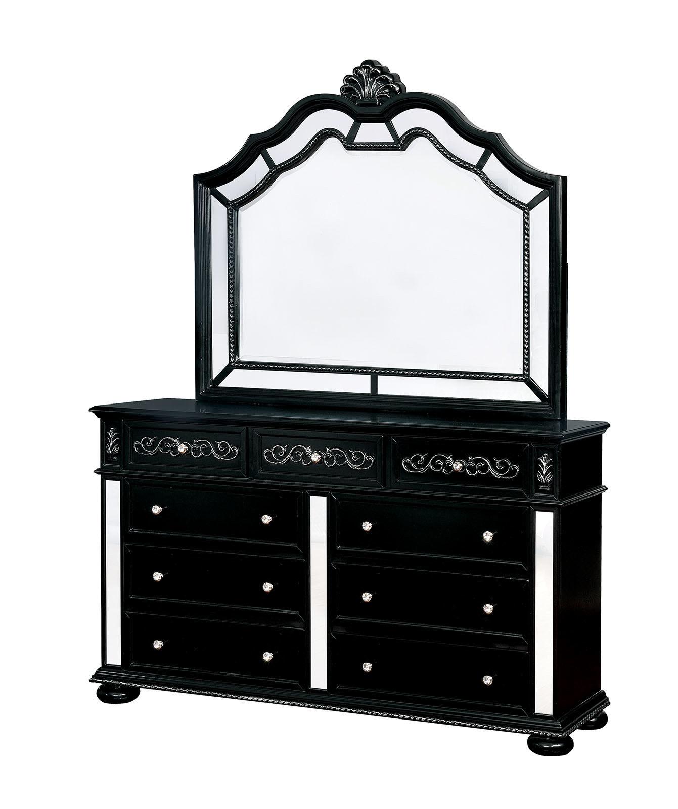 

                    
Furniture of America CM7194BK-CK-5PC Azha Panel Bedroom Set Black Fabric Purchase 
